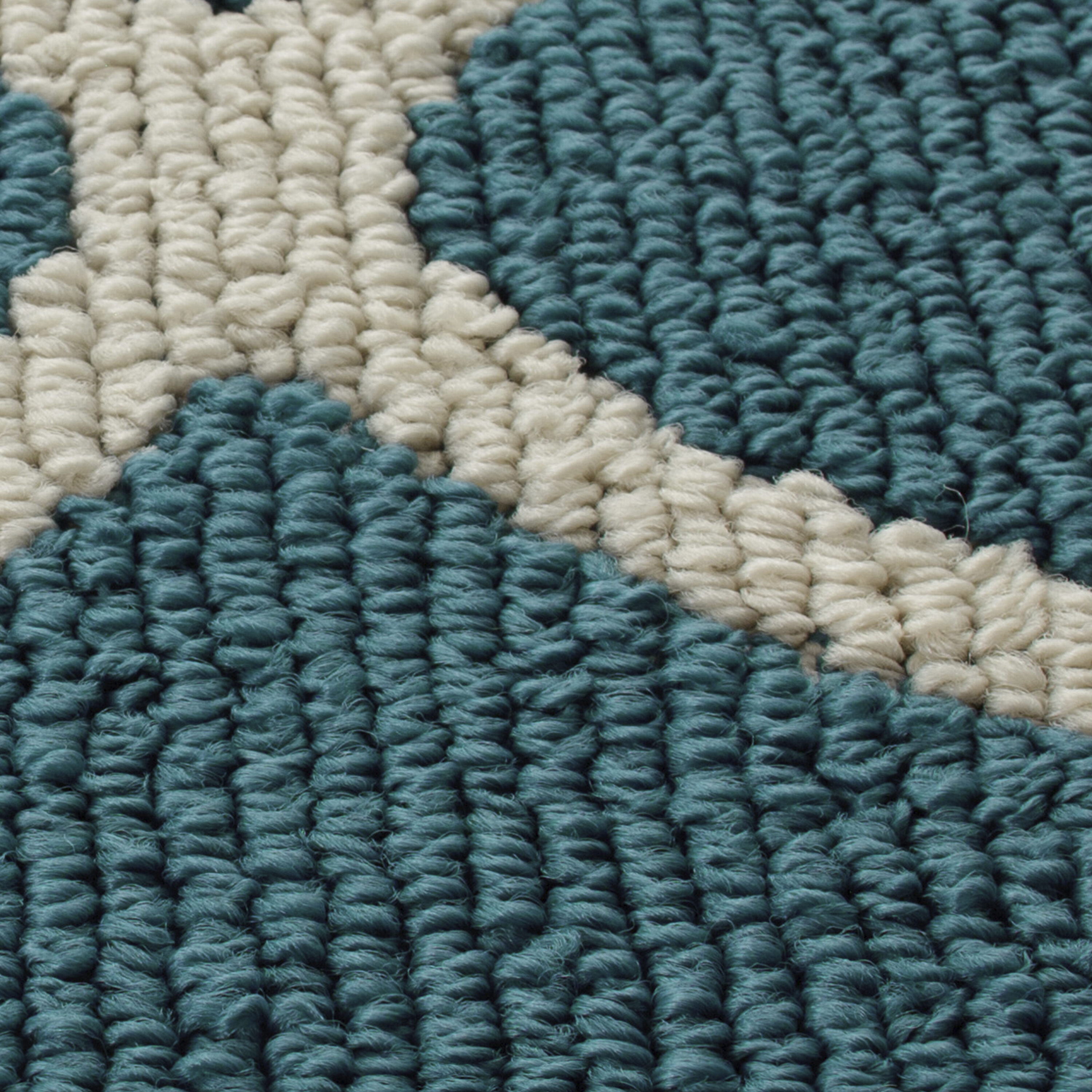 Teal Blue Tufted Shag Rectangular Rug with Non-slip Backing