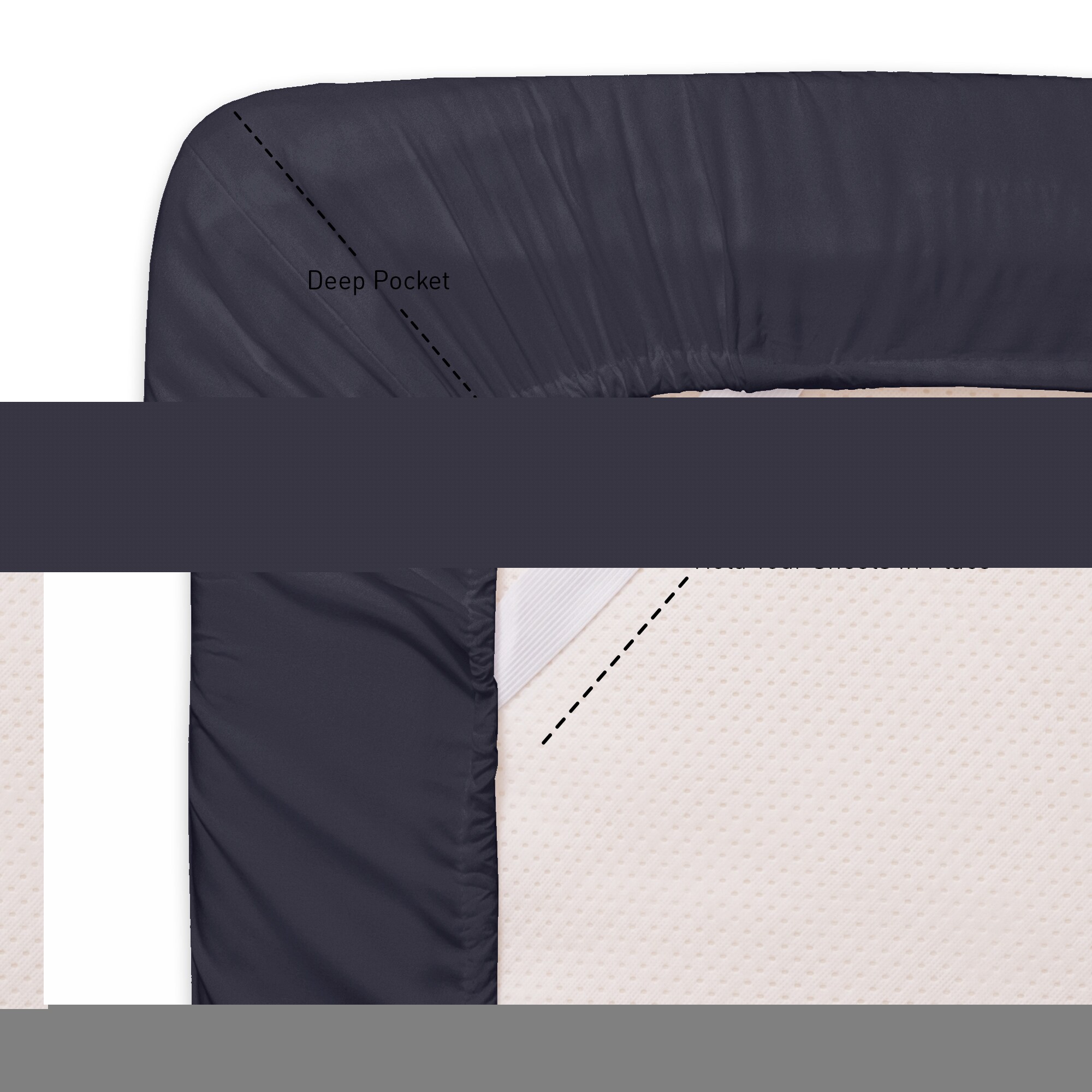 Sweet Home Collection LOW-4P-SH-QN-NVY Sheet-Sets - View #4