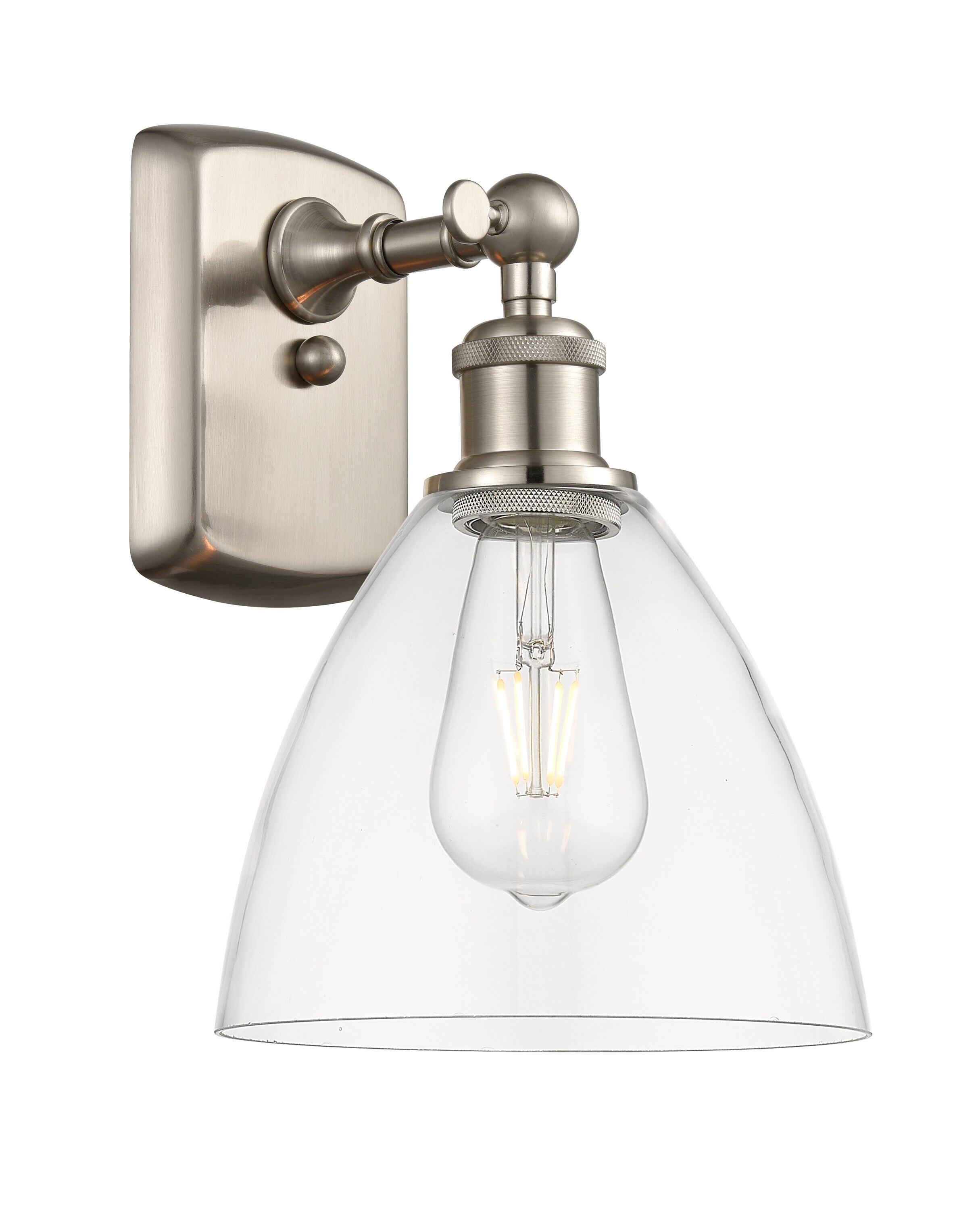 Innovations Lighting 516-1W-SN-GBD-752 Bristol Glass 8-in W 1 -Light Brushed Nickel Industrial Wall Sconce