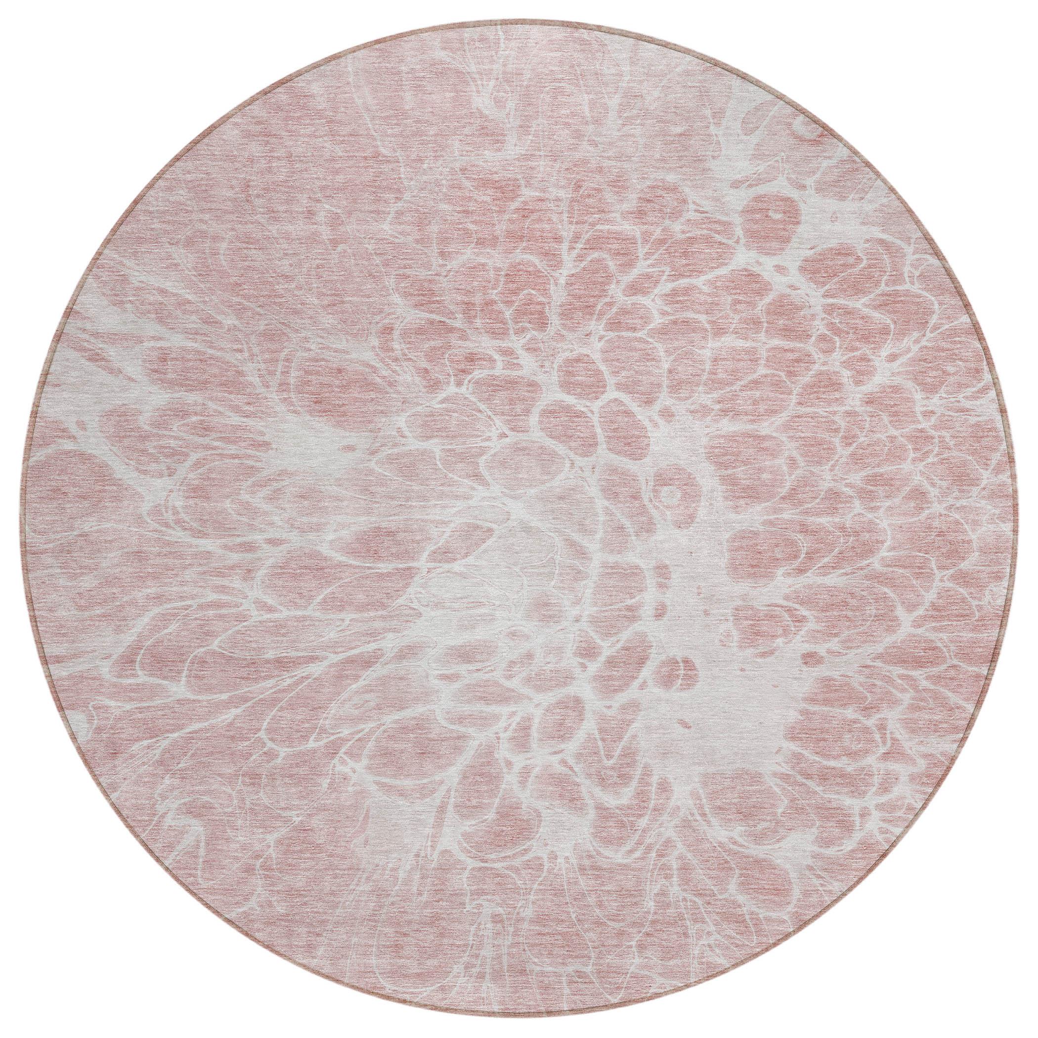 Addison Rugs ACN653PI8RO Chantille ACN653PI 8 x 8 (ft) Polyester Pink Round Indoor/Outdoor Geometric Machine washable Area rug