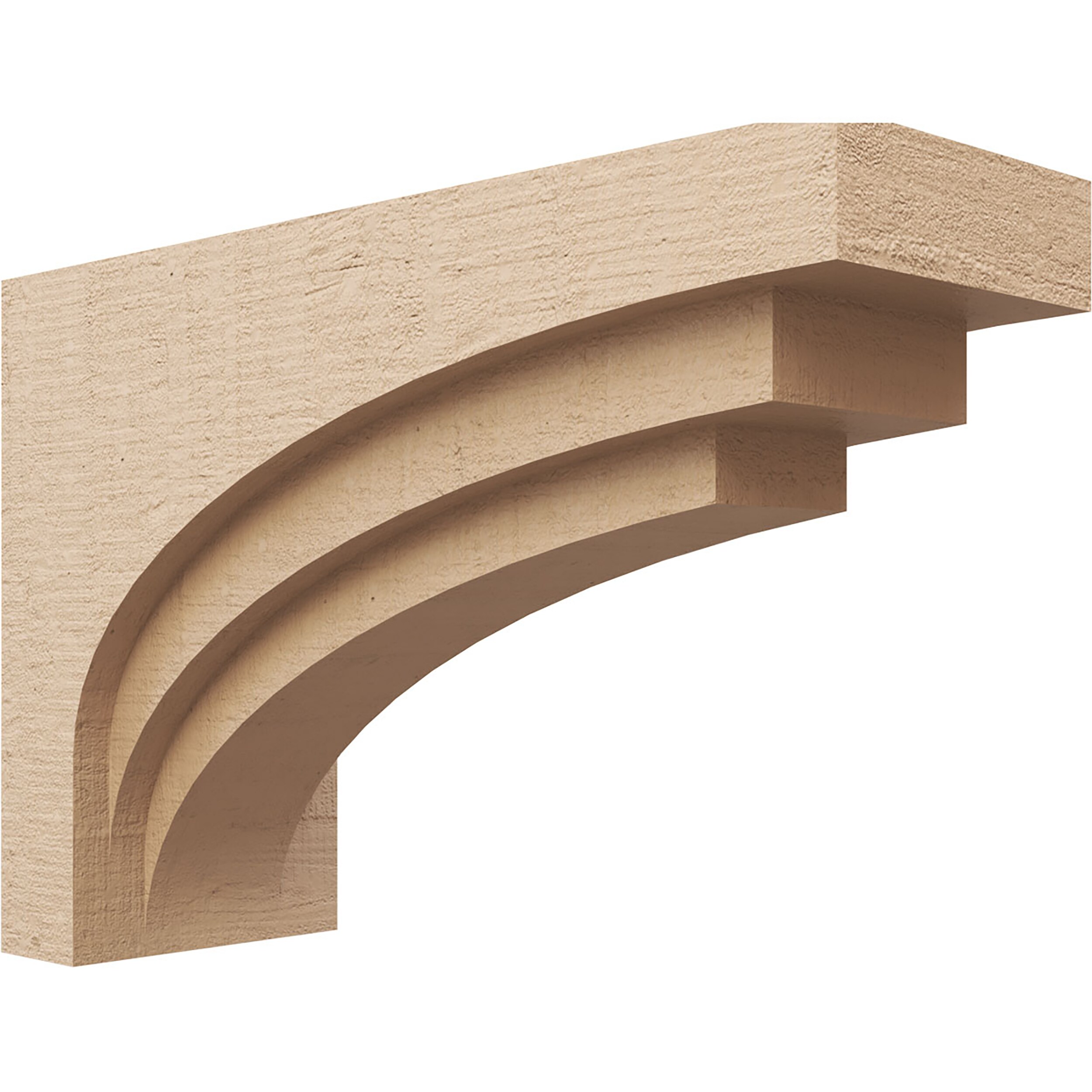 Ekena Millwork CORU08X24X16ROCRCPR 8-in x 24-in x 16-in Rough Cedar Woodgrain TimberThane Primed Urethane Paintable/Stainable Corbel