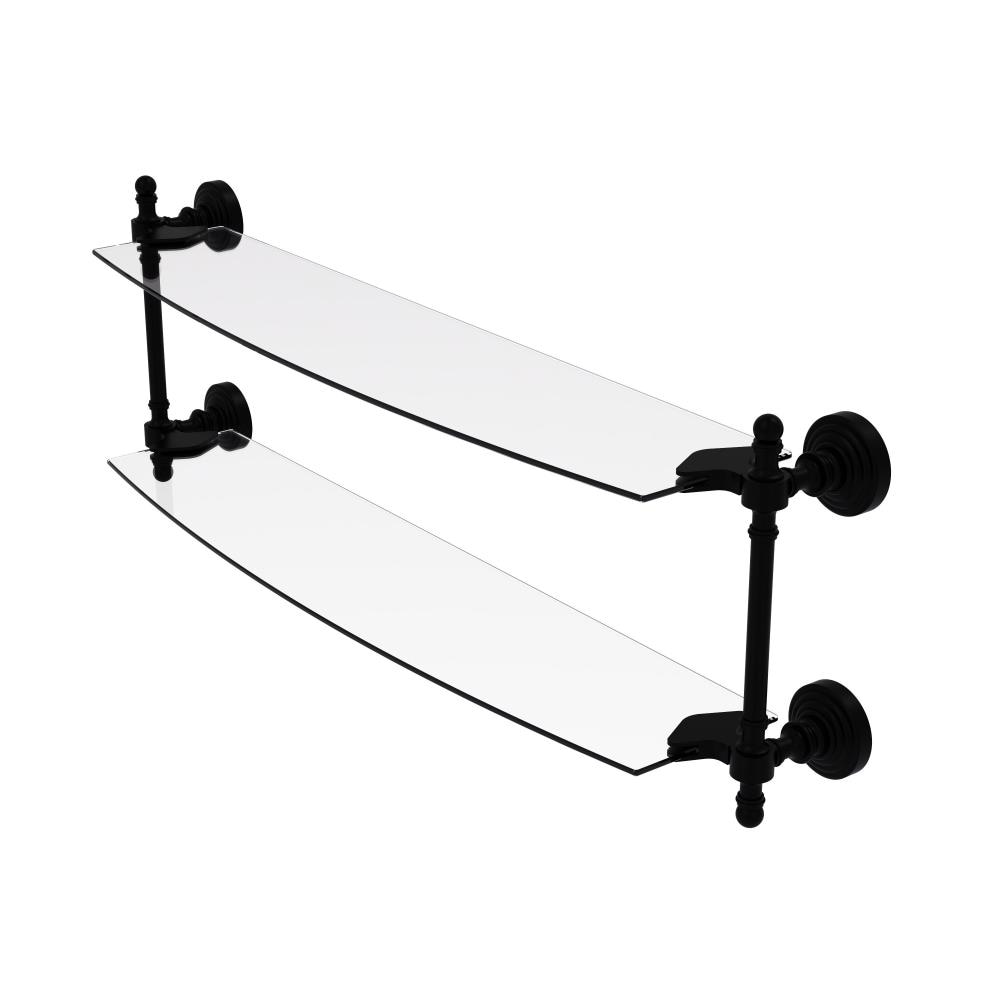 Allied Brass RW-34/24-BKM Retro Wave Matte Black 2 -Tier Wall mount Bathroom Shelf ( 24-in x 7-in x 5-in )