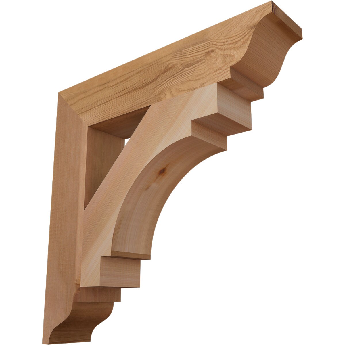 Ekena Millwork BKT04X20X20MRC01SWR Merced traditional smooth 3-1/2-in x 20-in x 20-in Western red cedar Brown Wood Standard bracket