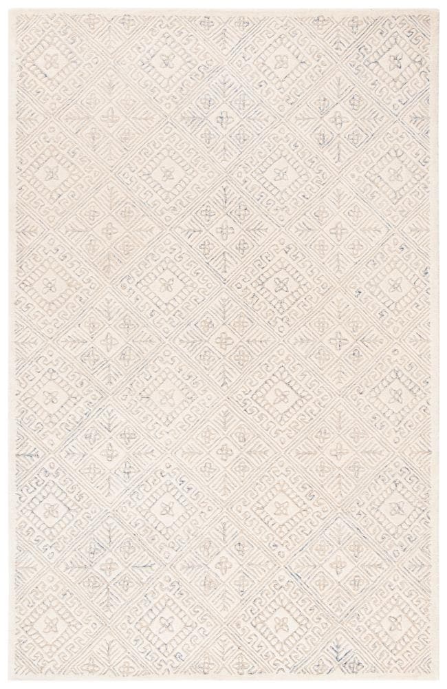 Safavieh GLM660A-4 Glamour Polias 4 x 6 (ft) Tufted Wool Ivory/Beige Rectangular Indoor Abstract Area rug