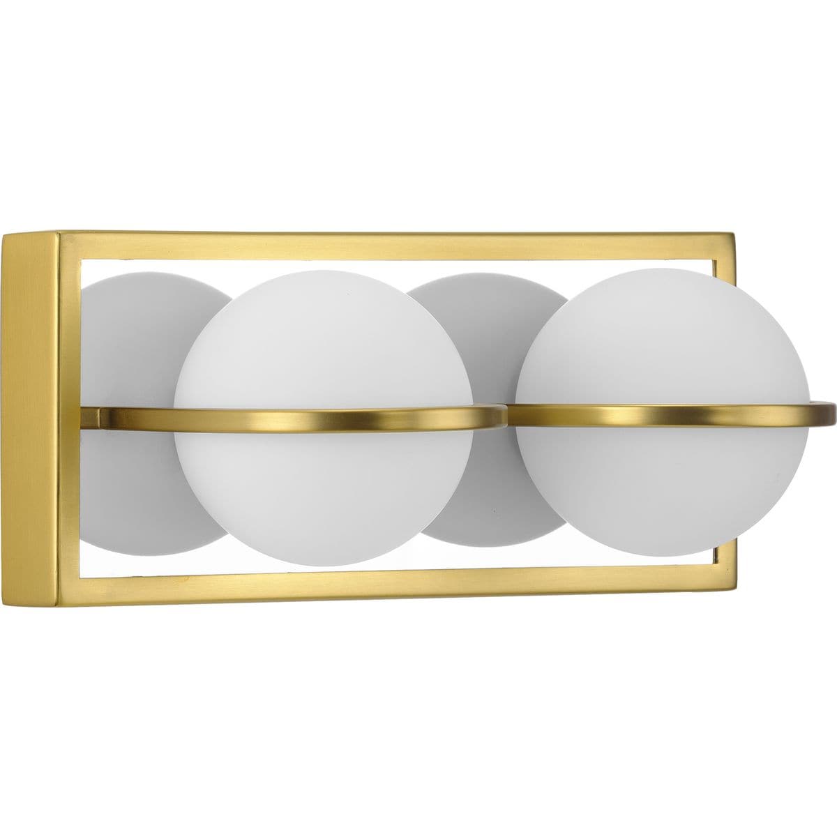 Progress Lighting P300311-012-30 Pearl LED 12.05-in 2 -Light Satin Brass Integrated LED Modern/contemporary Vanity light