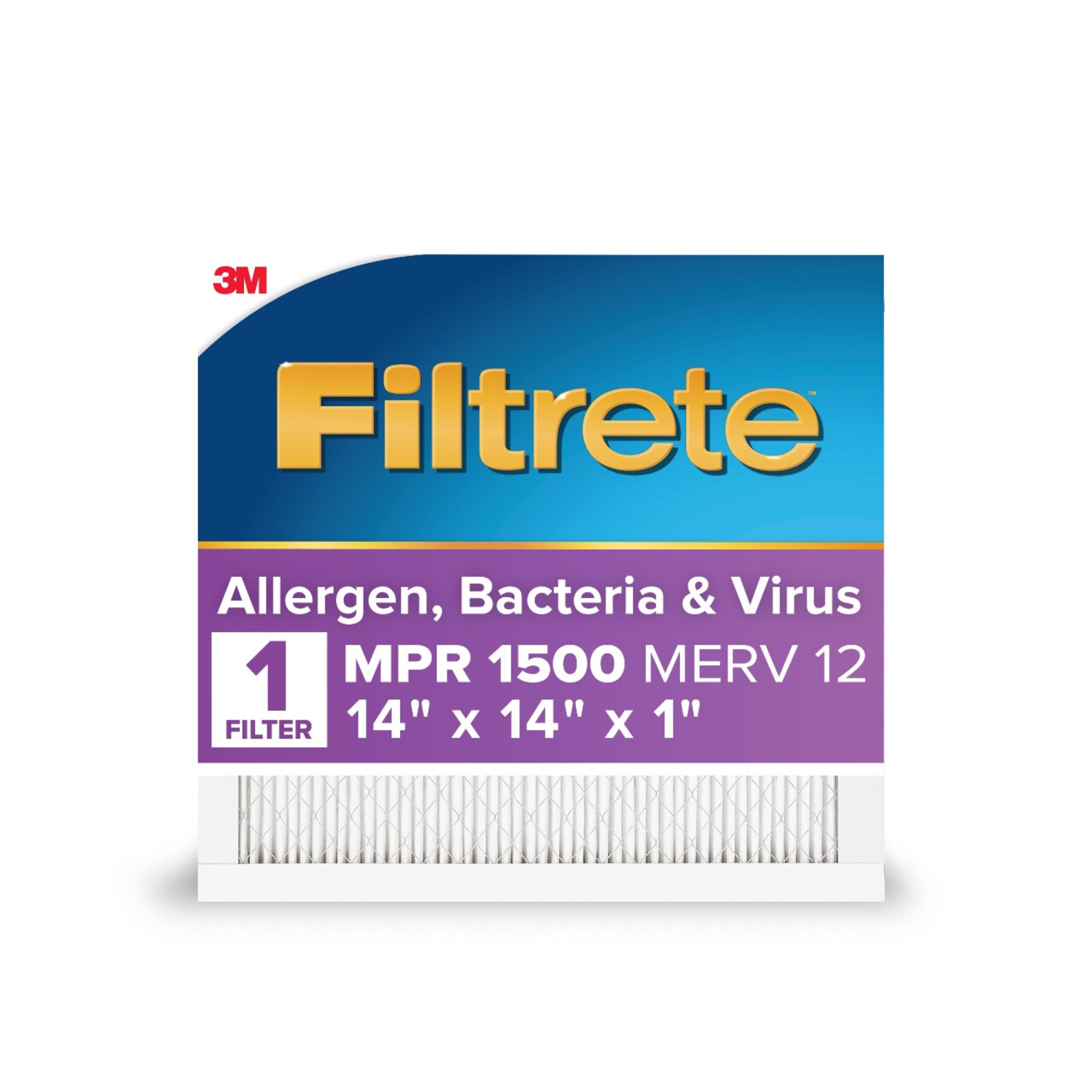 Filtrete 2011DC-9 14 x 14 x 1 MERV 12.0 1500 MPR Allergen, Bacteria and Virus Electrostatic pleated Air Filter