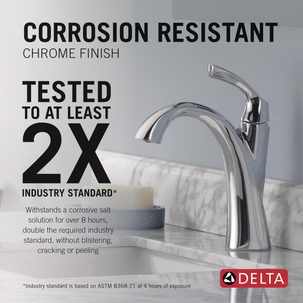 Delta Sandover Chrome Single Hole 1 Handle Watersense Bathroom Sink