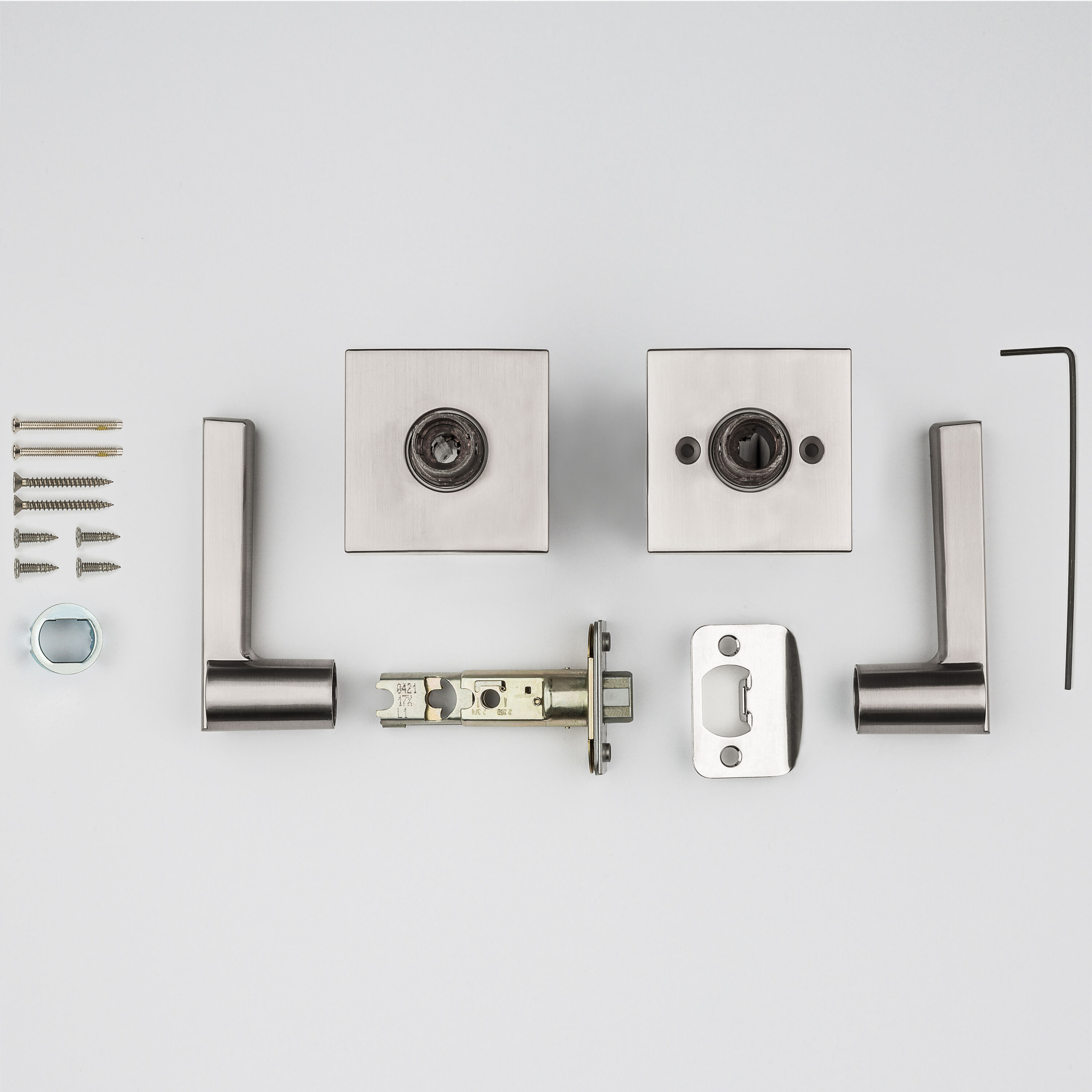 Satin Nickel Straight Lever Passage Door Handle