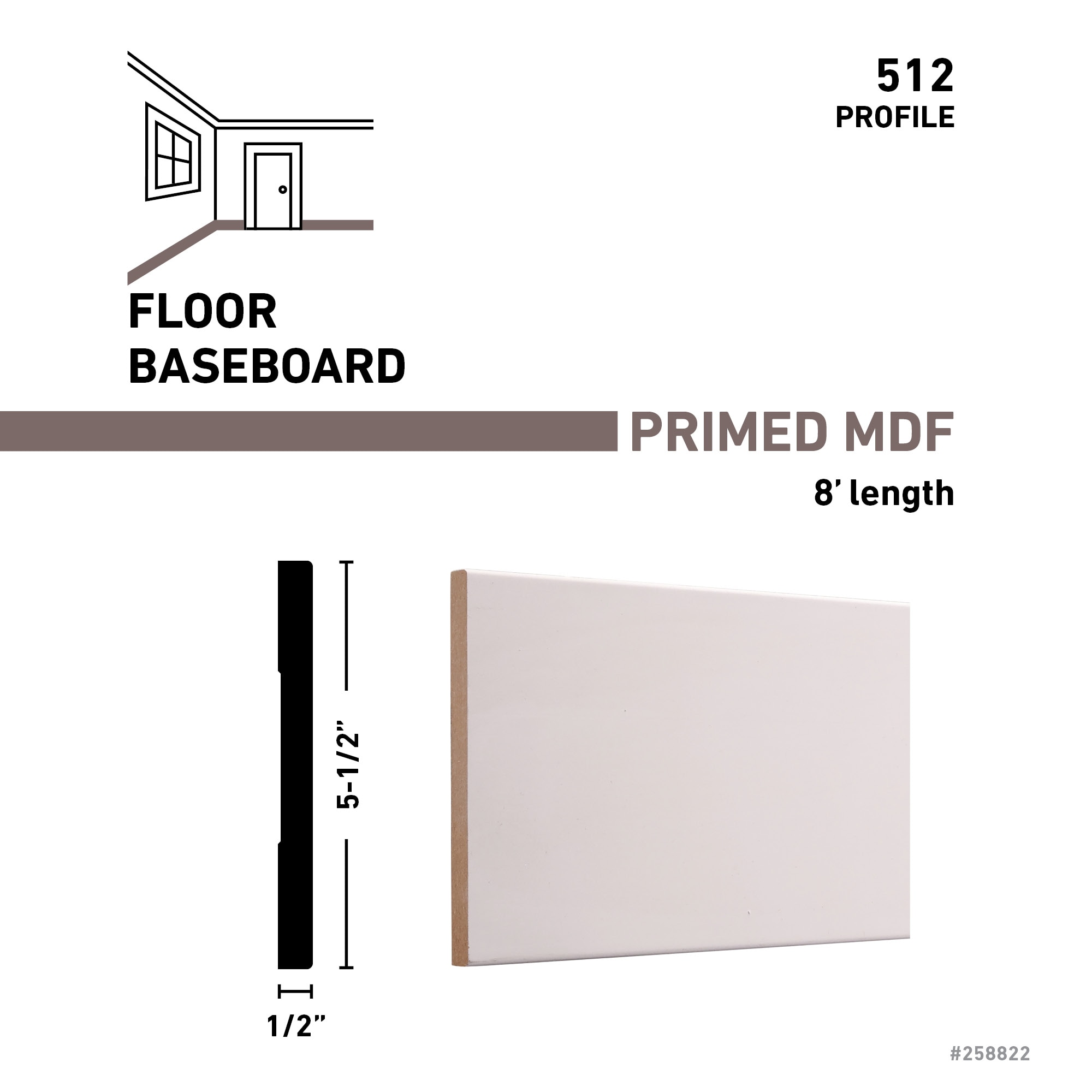 RELIABILT 512 8FBDPM Baseboard-Moulding - View #3