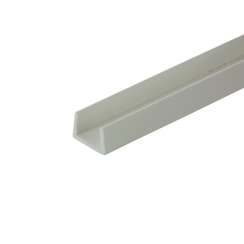 Outwater 3P1.27.00977 White 3/8-in Styrene Plastic U-Channel/C-Channel 48-in Lengths (Pack of 3)