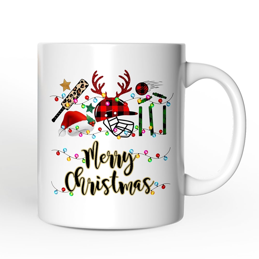 OrnamentallyYou Cricket Buffalo Plaid Christmas Mug Team and Coaches Gift #NPCM152