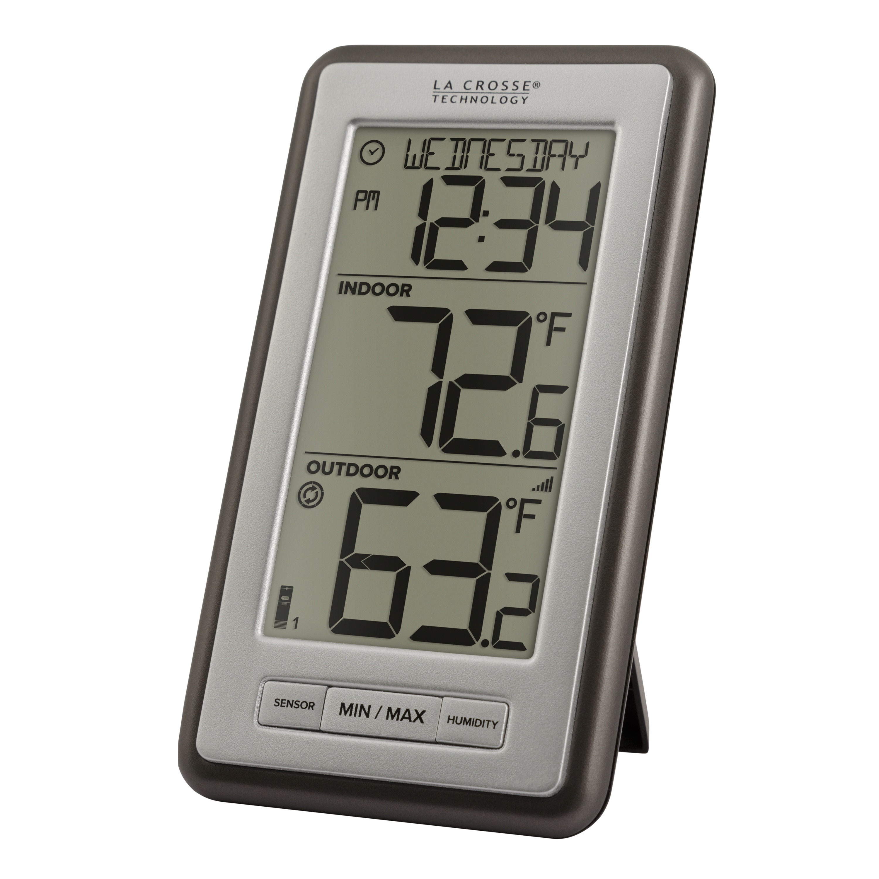La Crosse Technology® Battery-Powered LCD Wireless 2-Piece Digital Weather  Thermometer Station with Hygrometer and Calendar