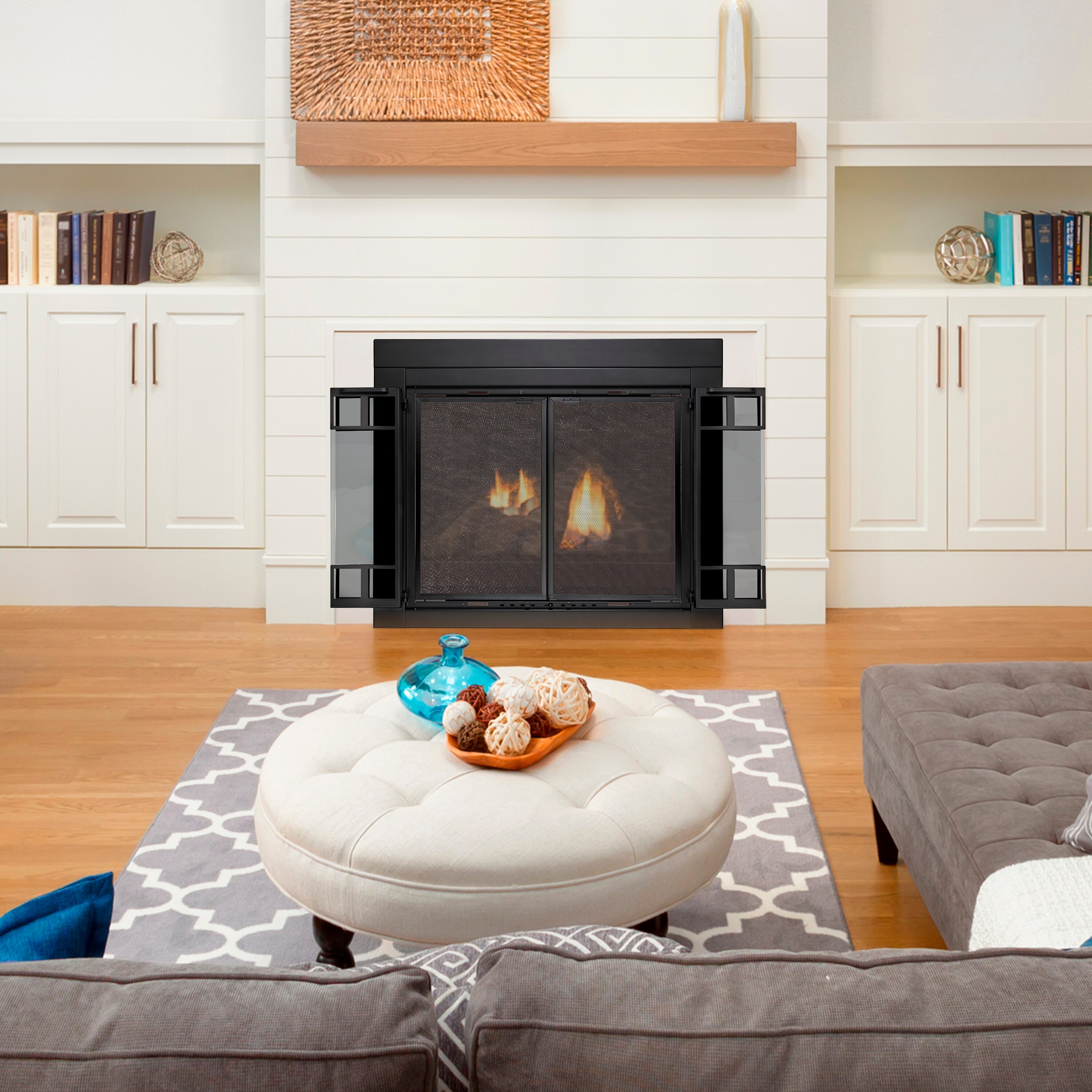 allen + roth FPDM504BLK Glass-Fireplace-Doors - View #2