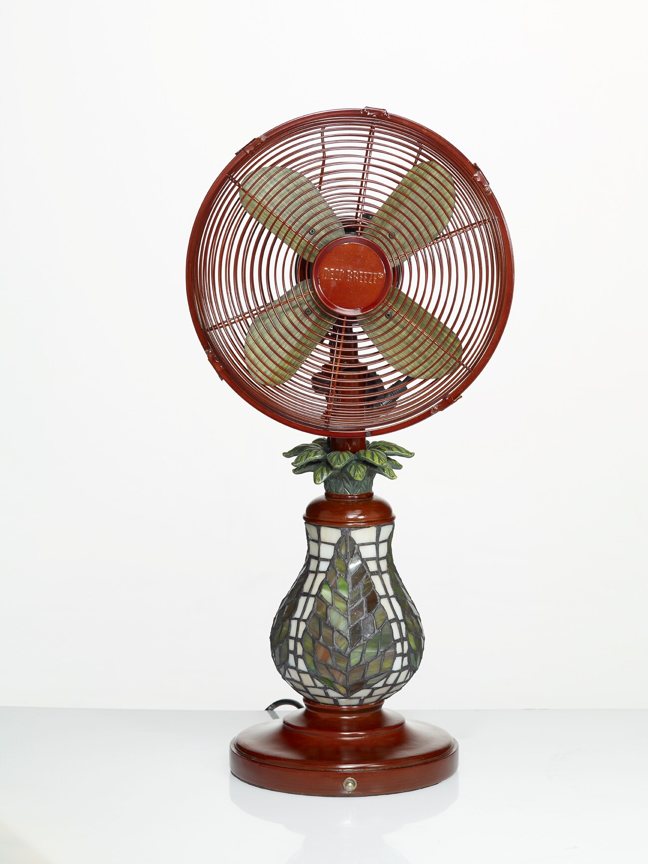DECO BREEZE DBF0752 10-in 3-Speed Indoor Green/Brown Desk Fan