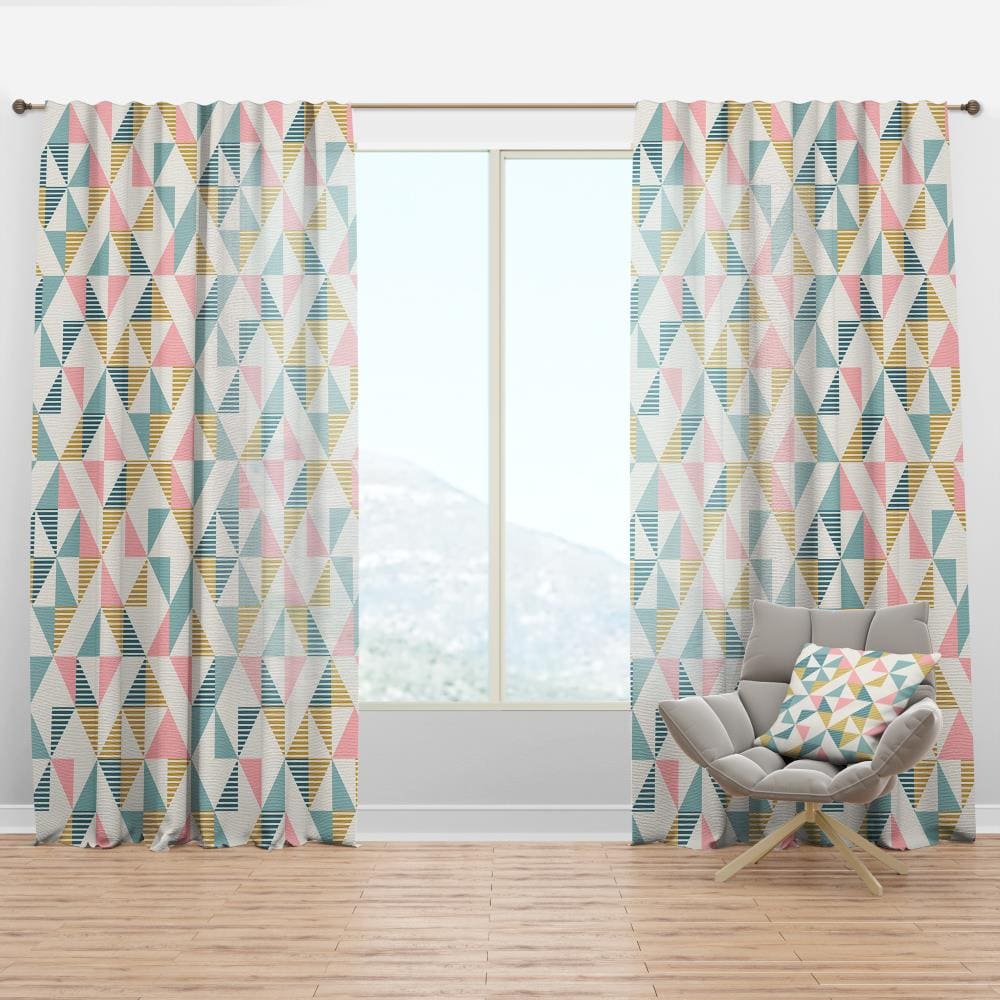 Designart CTN24419-52-120 120-Inches Pink Abstract Room darkening Thermal lined Rod pocket Single curtain panel