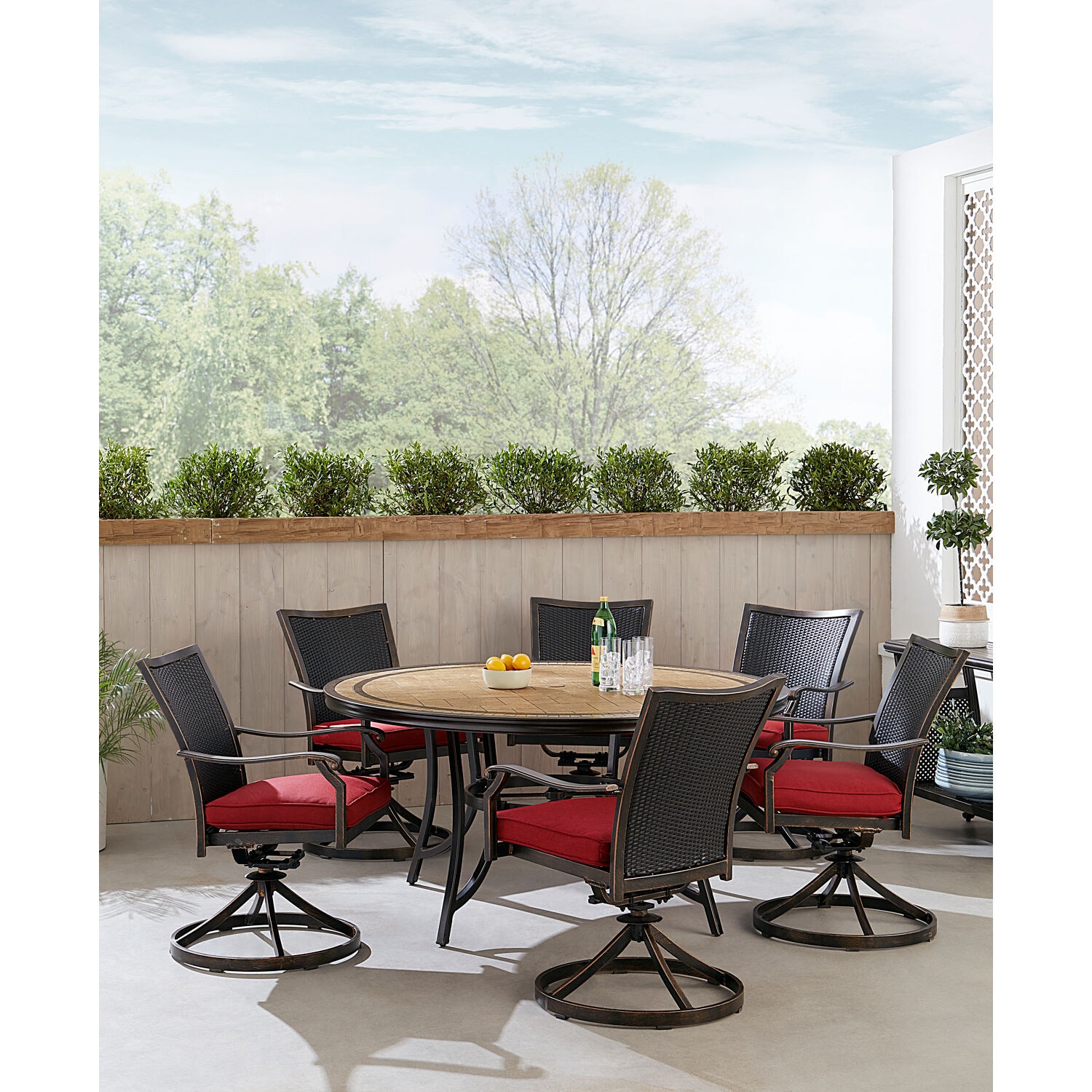 Hanover MONDNWB7PCSW6RDTLRED Patio-Dining-Sets - View #6