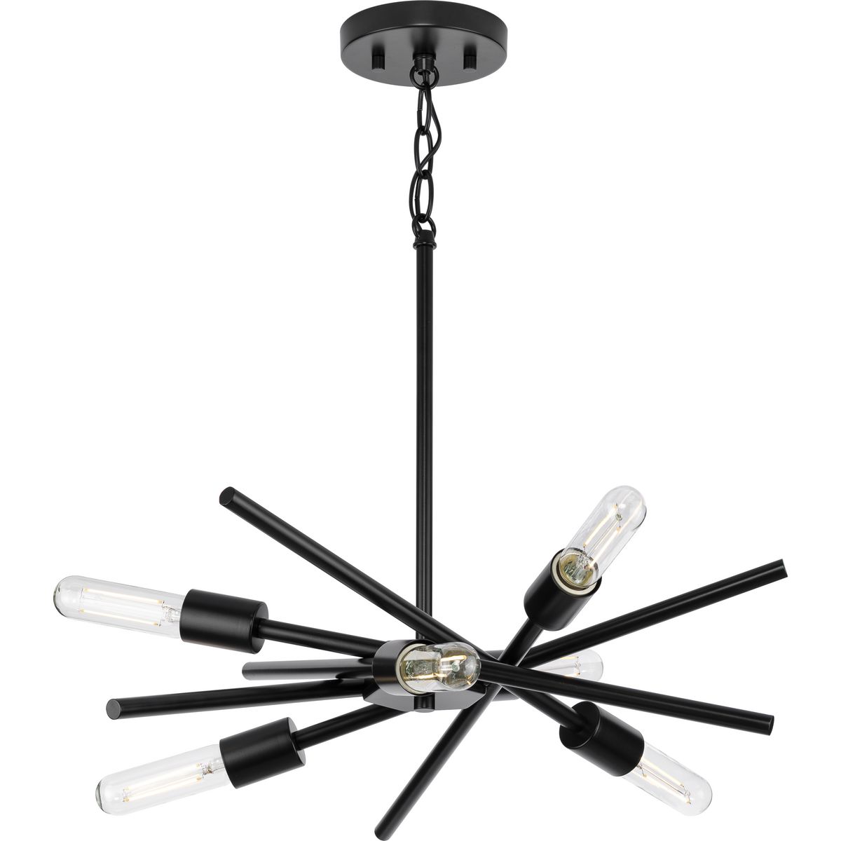 Progress Lighting Astra 8-Light Matte Black Modern/Contemporary Chandelier
