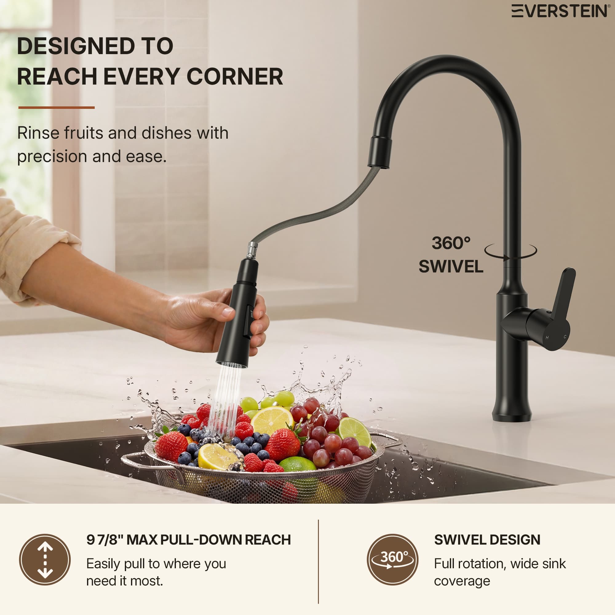 EVERSTEIN SFS-1174-BK Kitchen-Faucets - View #3