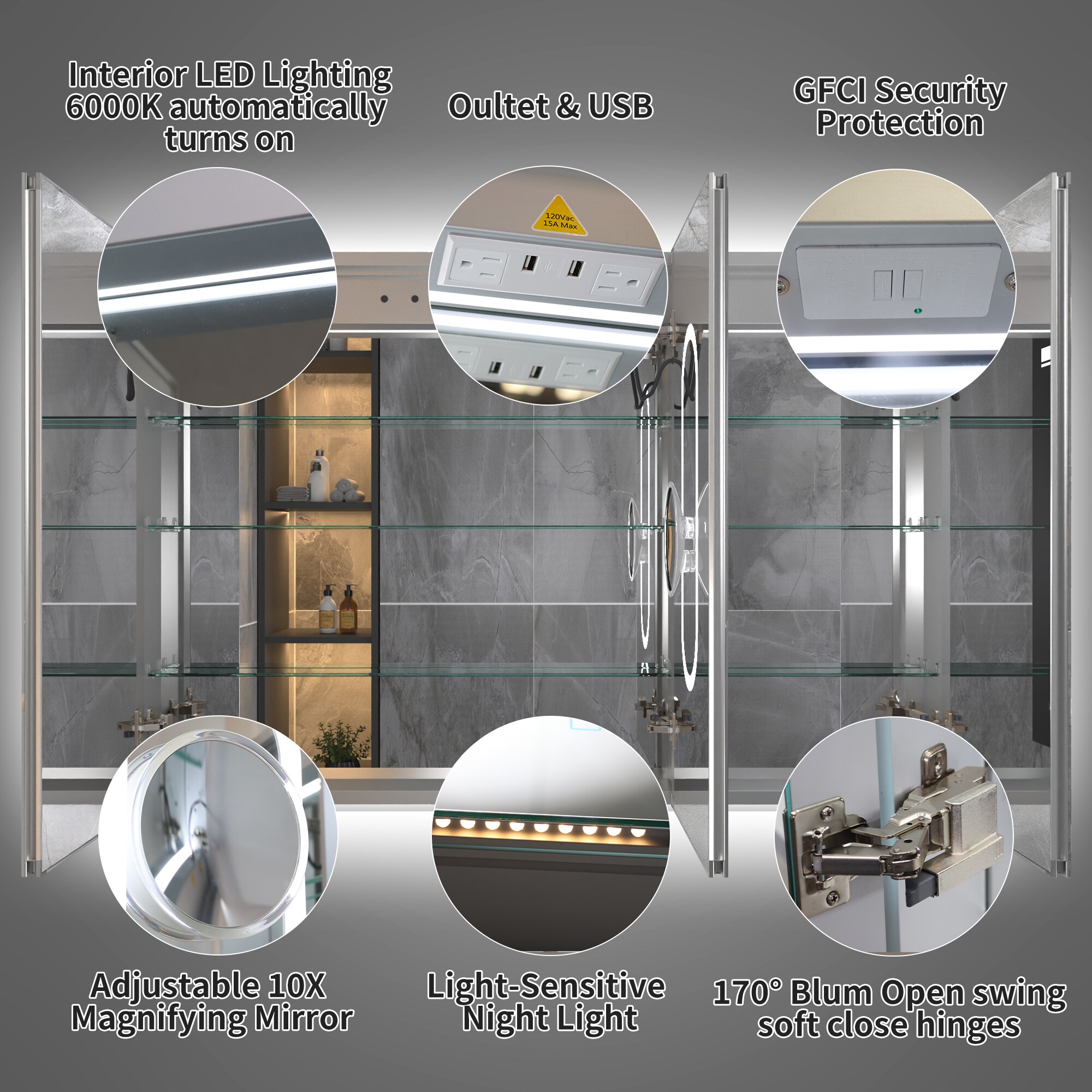 ExBrite W7MC7236 Bathroom-Medicine-Cabinets - View #10