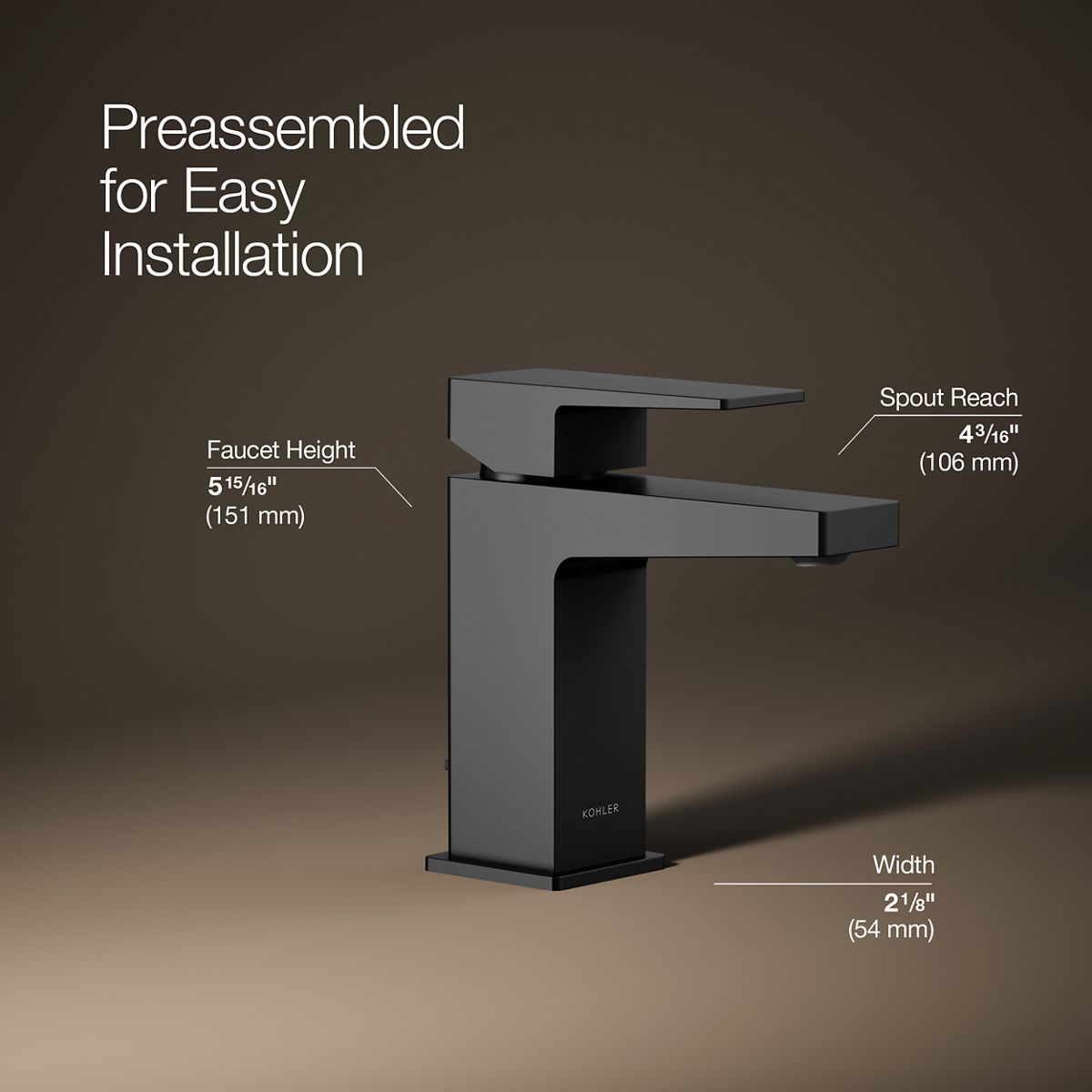Honesty Matte Black Single-Handle Low-Arc Bathroom Faucet