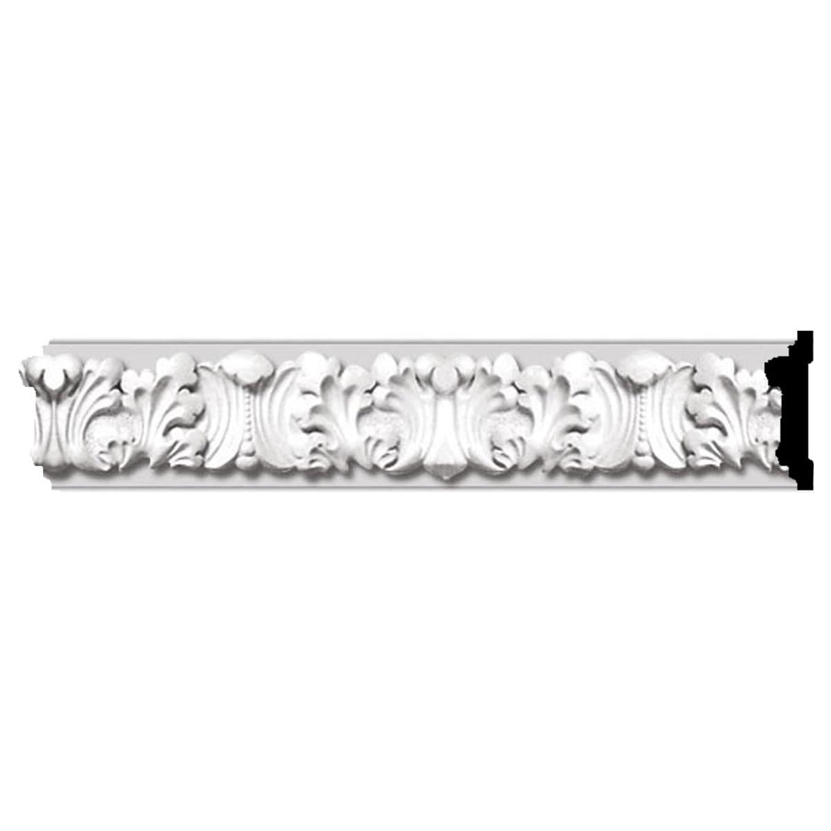 Ekena Millwork MLD03X01BE-CASE-8 Benson Acanthus Leaf 3-1/2-in x 7-ft 10-1/2-in Primed Urethane MLD03X01BE Chair rail Moulding 8 -Pack