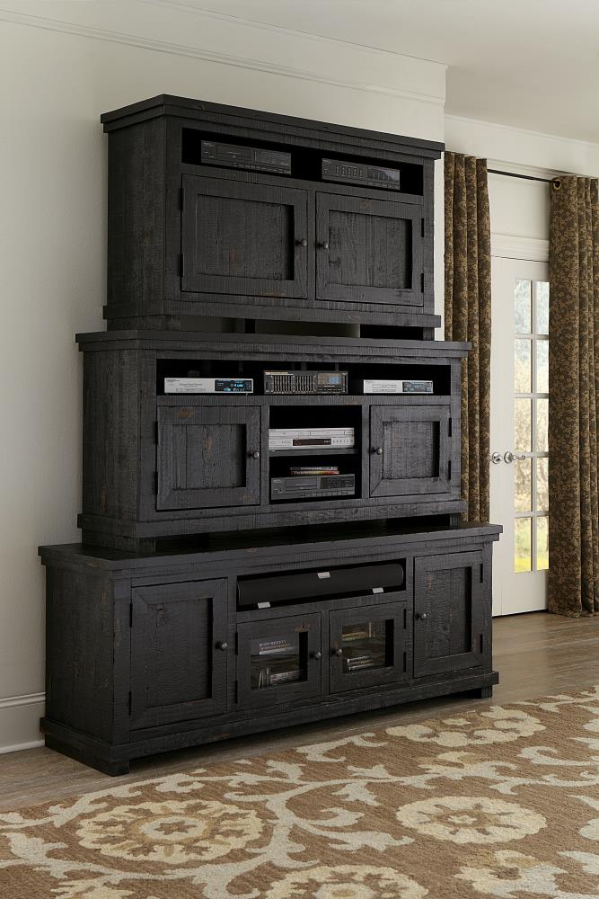 Distressed black 2024 tv stand