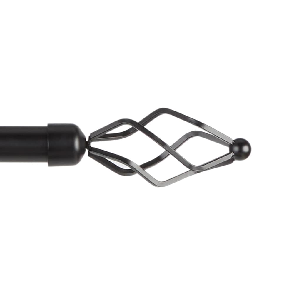 Exclusive Home RD014886DSEHA1 A112 36-in to 72-in Matte Black Iron Single curtain rod with Finials