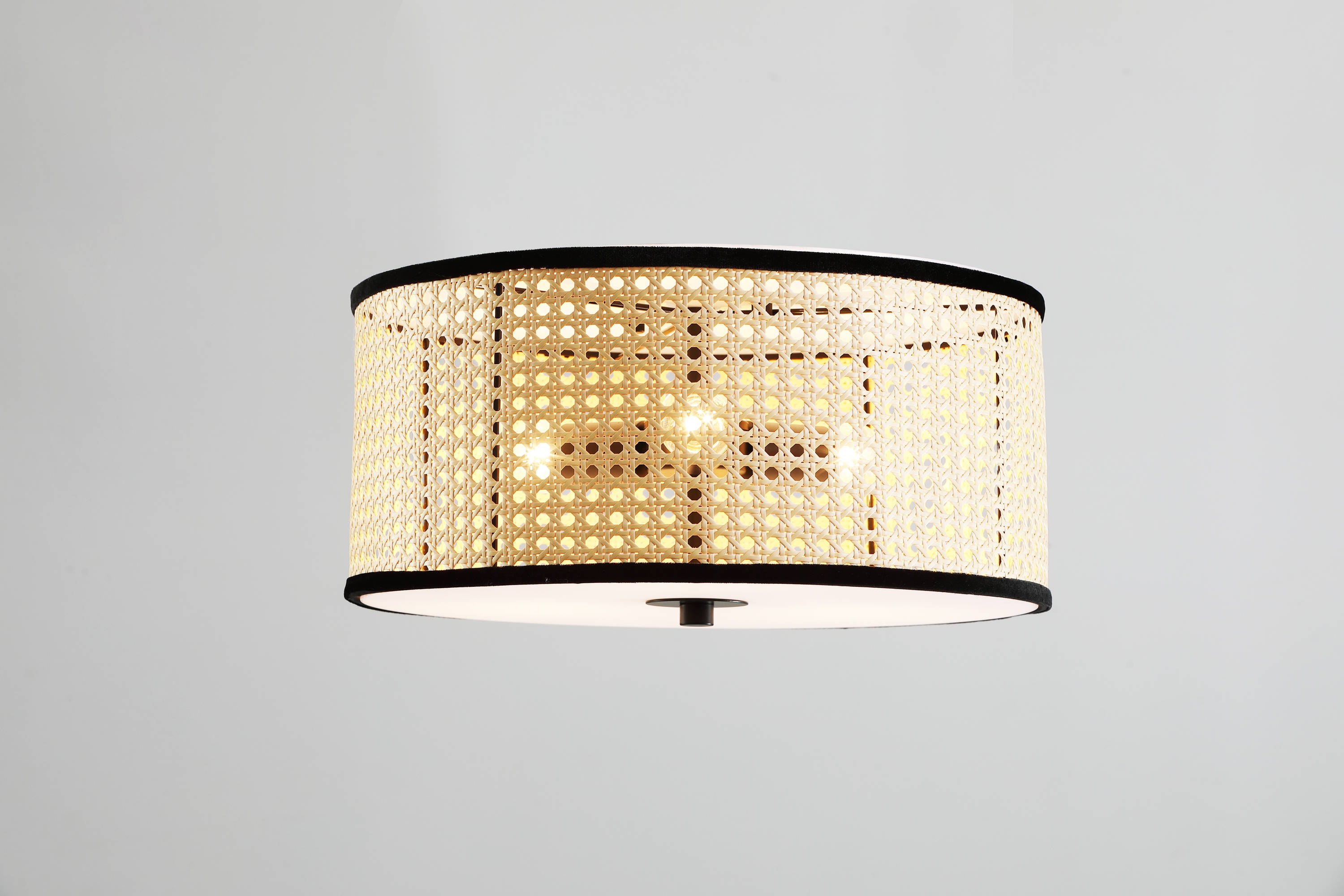Nakuv 16'' Black Bohemian LED Flush Mount with Velvet Accents