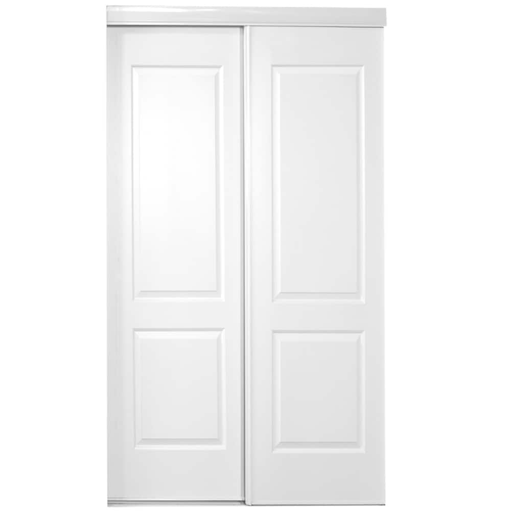 Euro 48-in x 80-in Mdf Sliding Door Hardware Included in White | - RELIABILT 240076