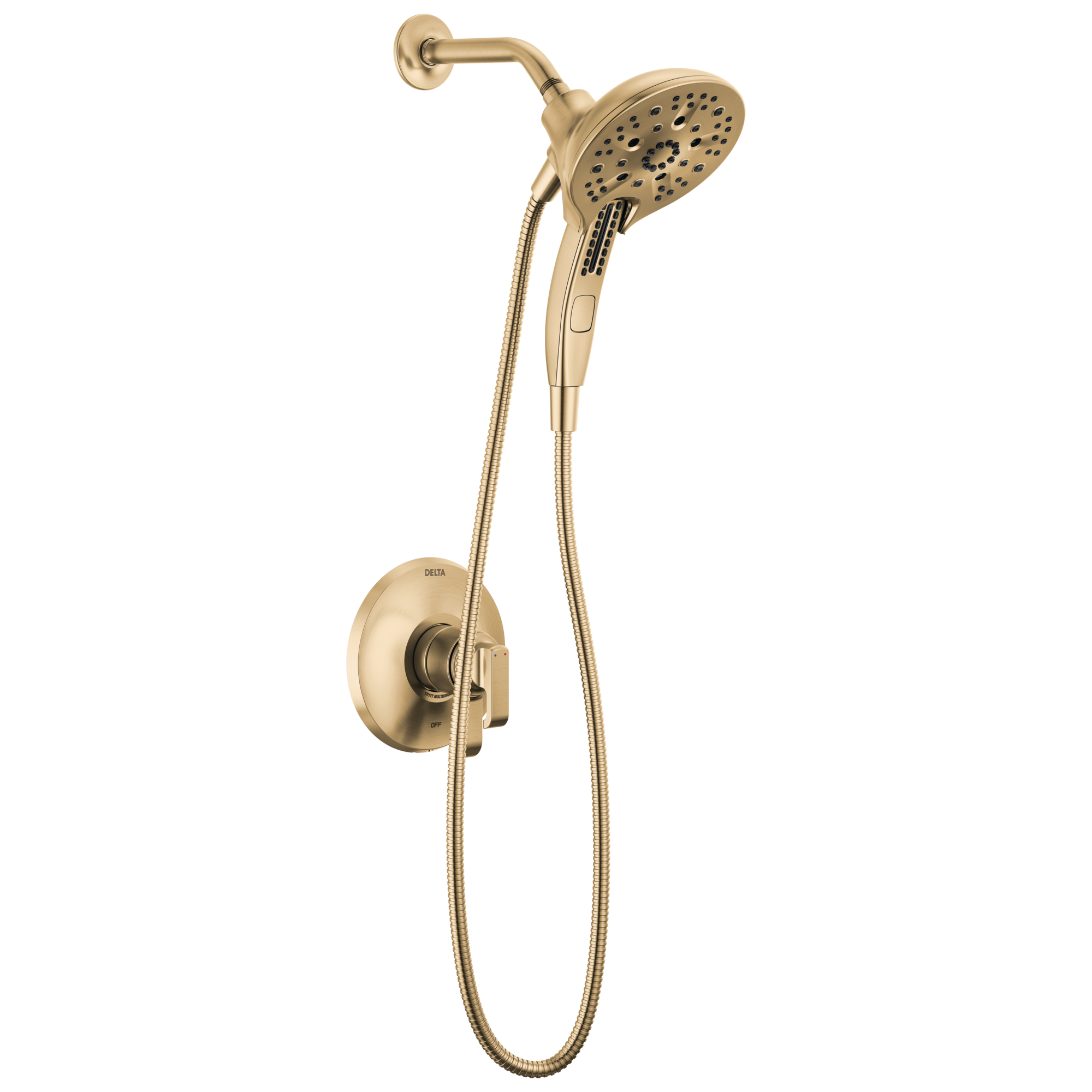 Delta T17289-CZ-PR Tetra Lumicoat Champagne Bronze 2-handle Multi-function 5-Inches Round Shower Faucet