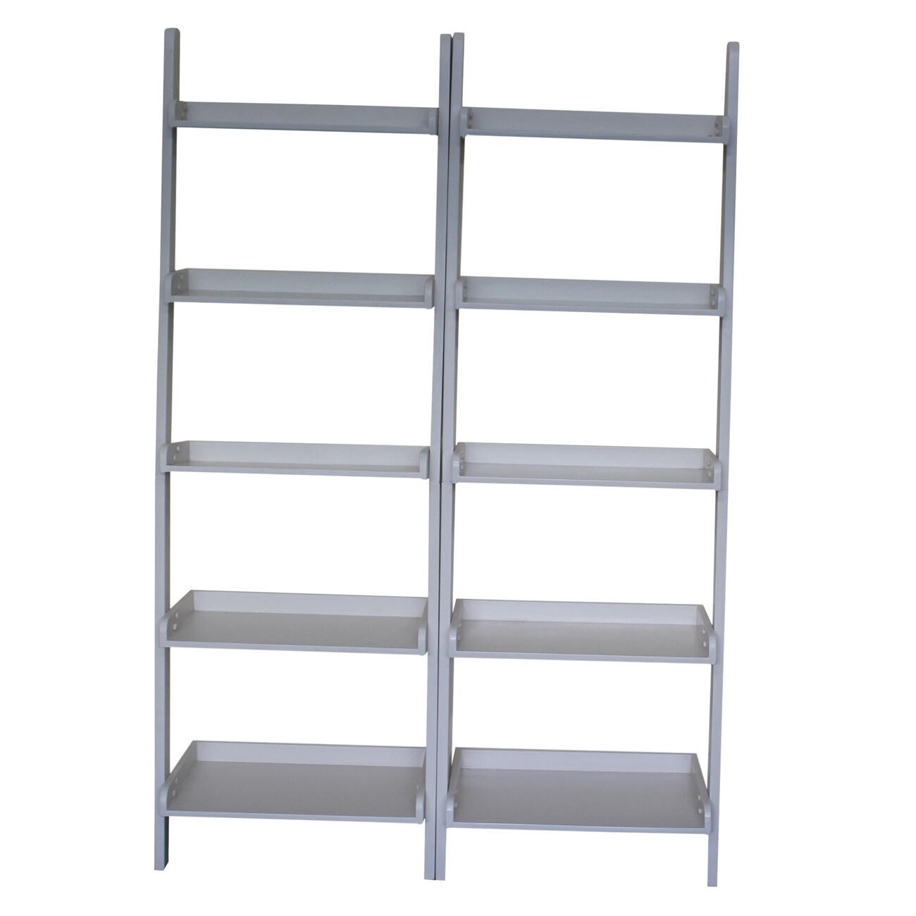 International Concepts K-SH69-2660-2 Linen Wood 4-Shelf Ladder Bookcase (25.6-in W x 75.5-in H x 14-in D)