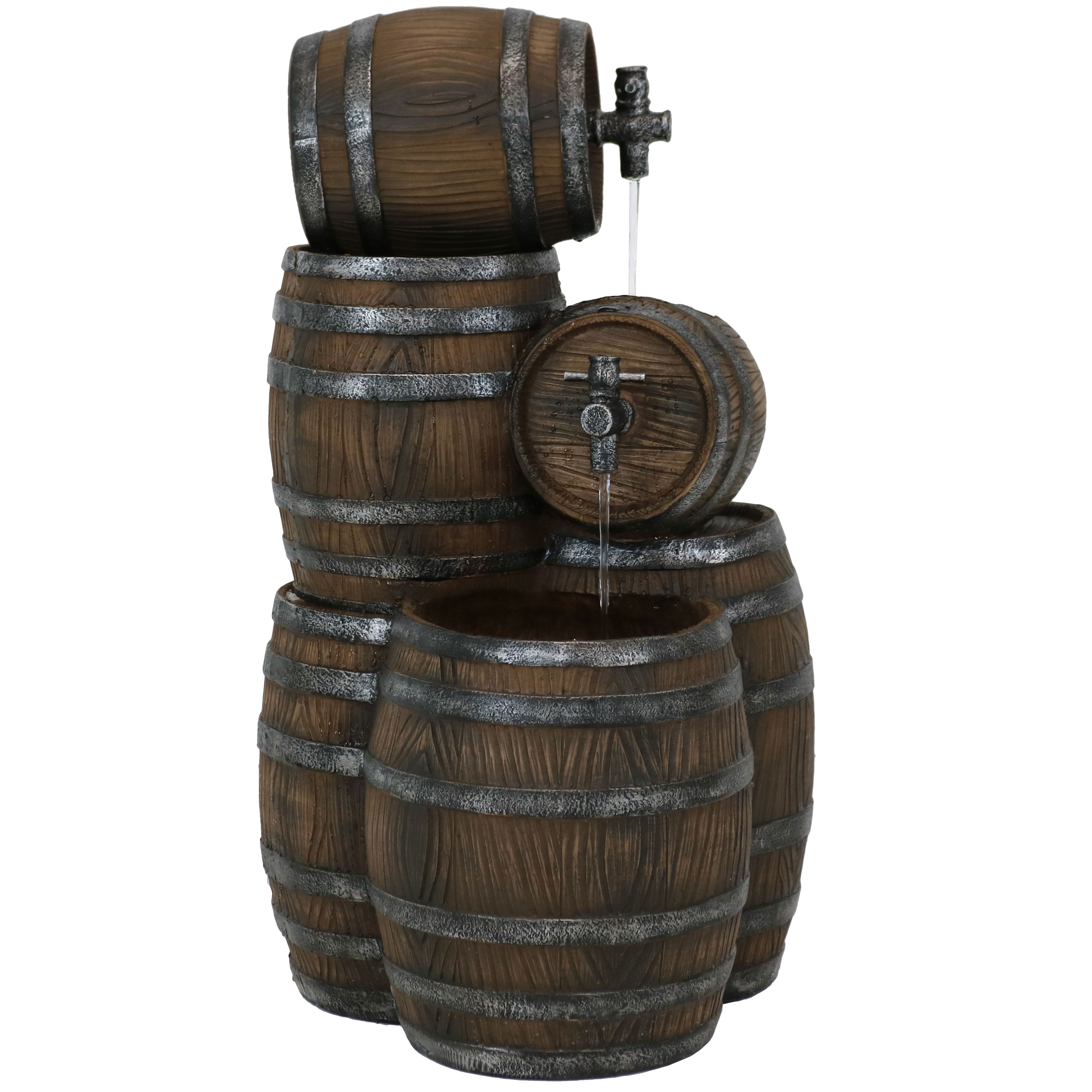 Sunnydaze Decor SSS-220 29.25-in H Resin Tiered Outdoor Fountain Pump Included