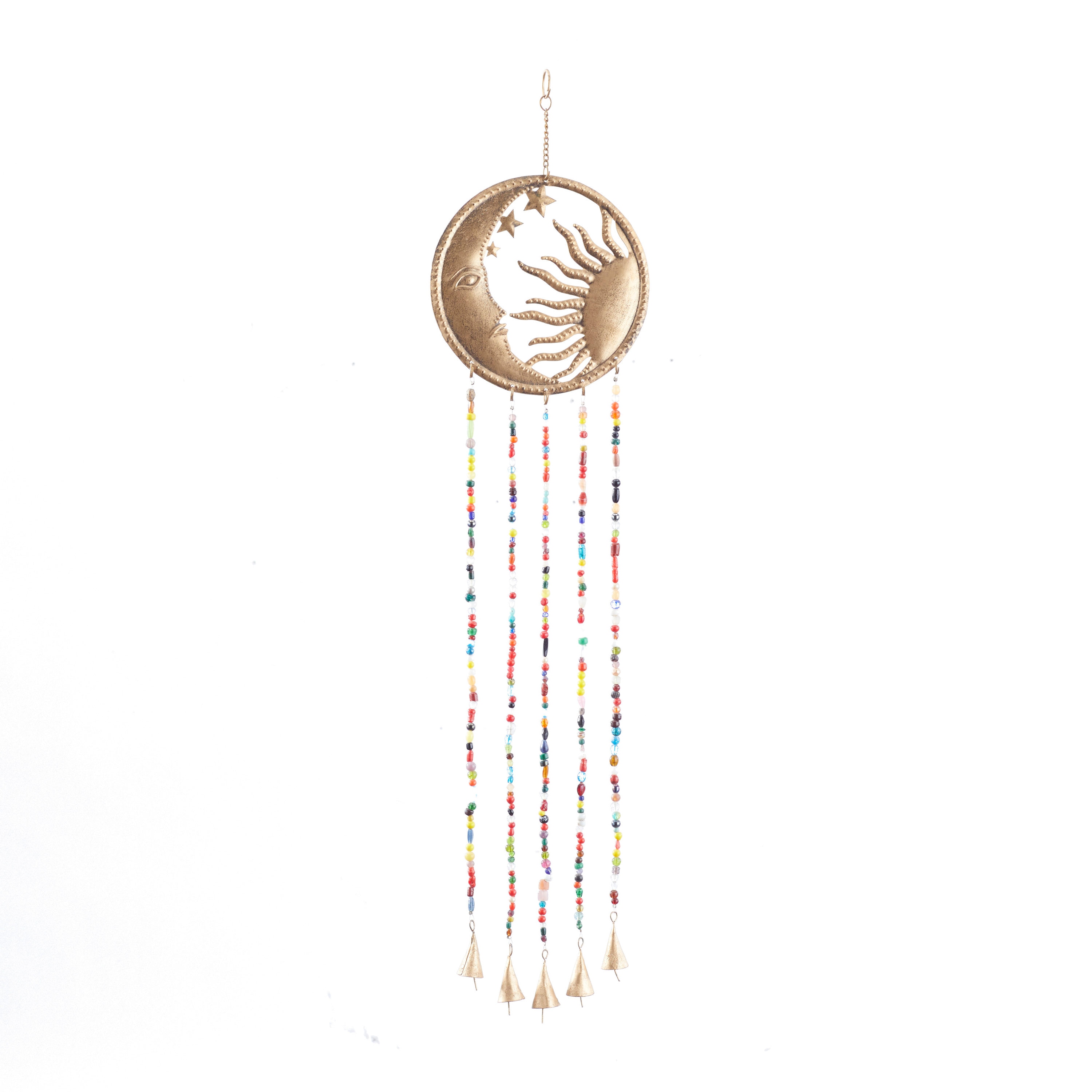 Grayson Lane 91977 37-Inches Brass Metal Sun Wind Chime