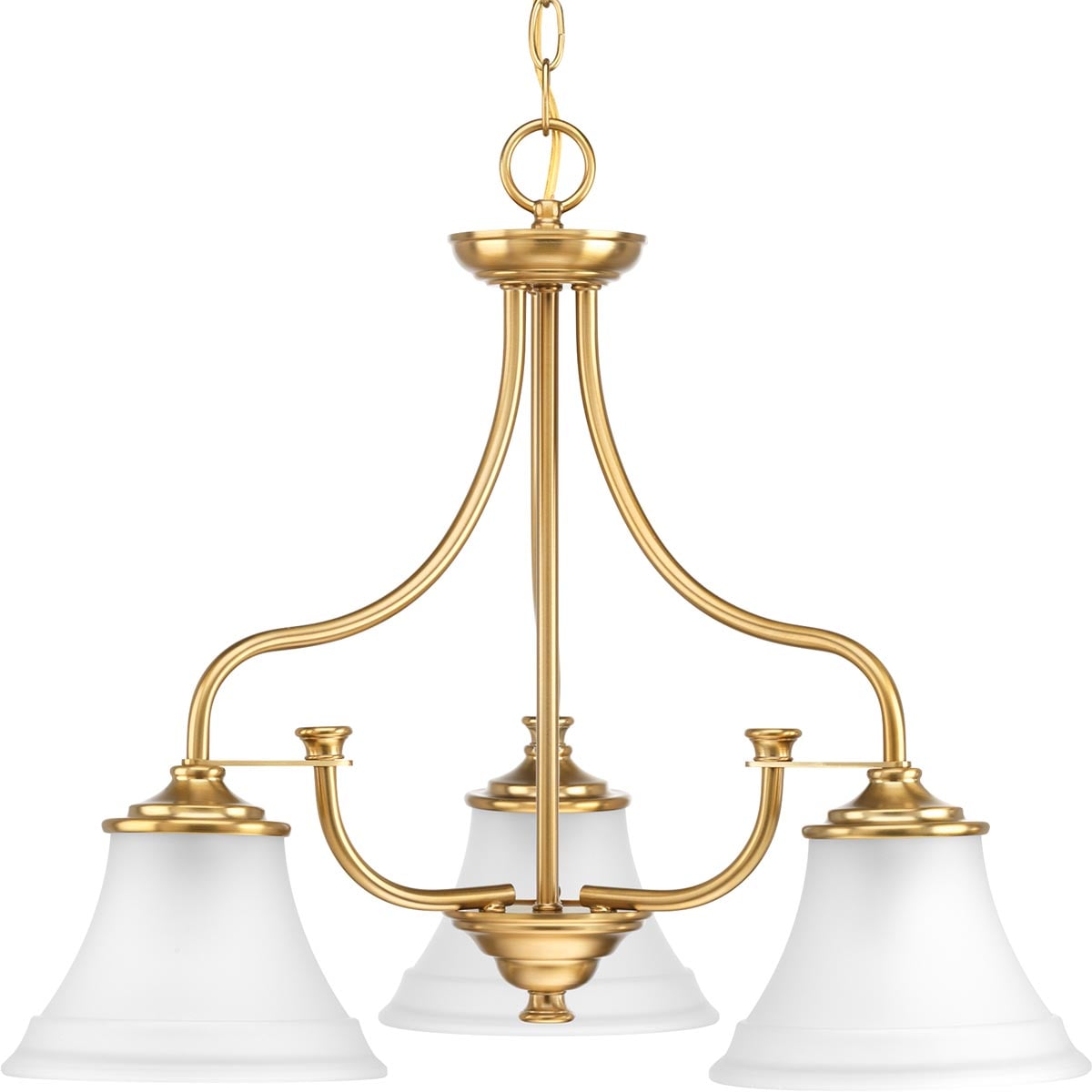 Progress Lighting Tinsley 3-Light Brushed Gold Traditional Chandelier