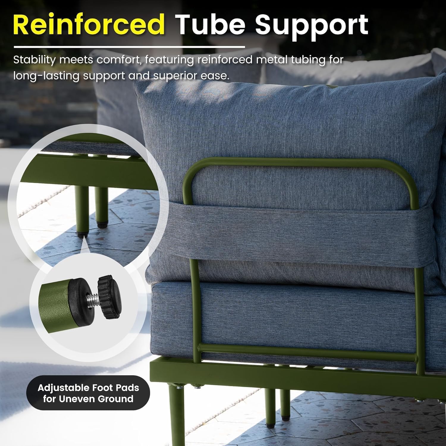AURA OUTDOOR OICS-345-GN Patio-Sofas-Daybeds - View #7