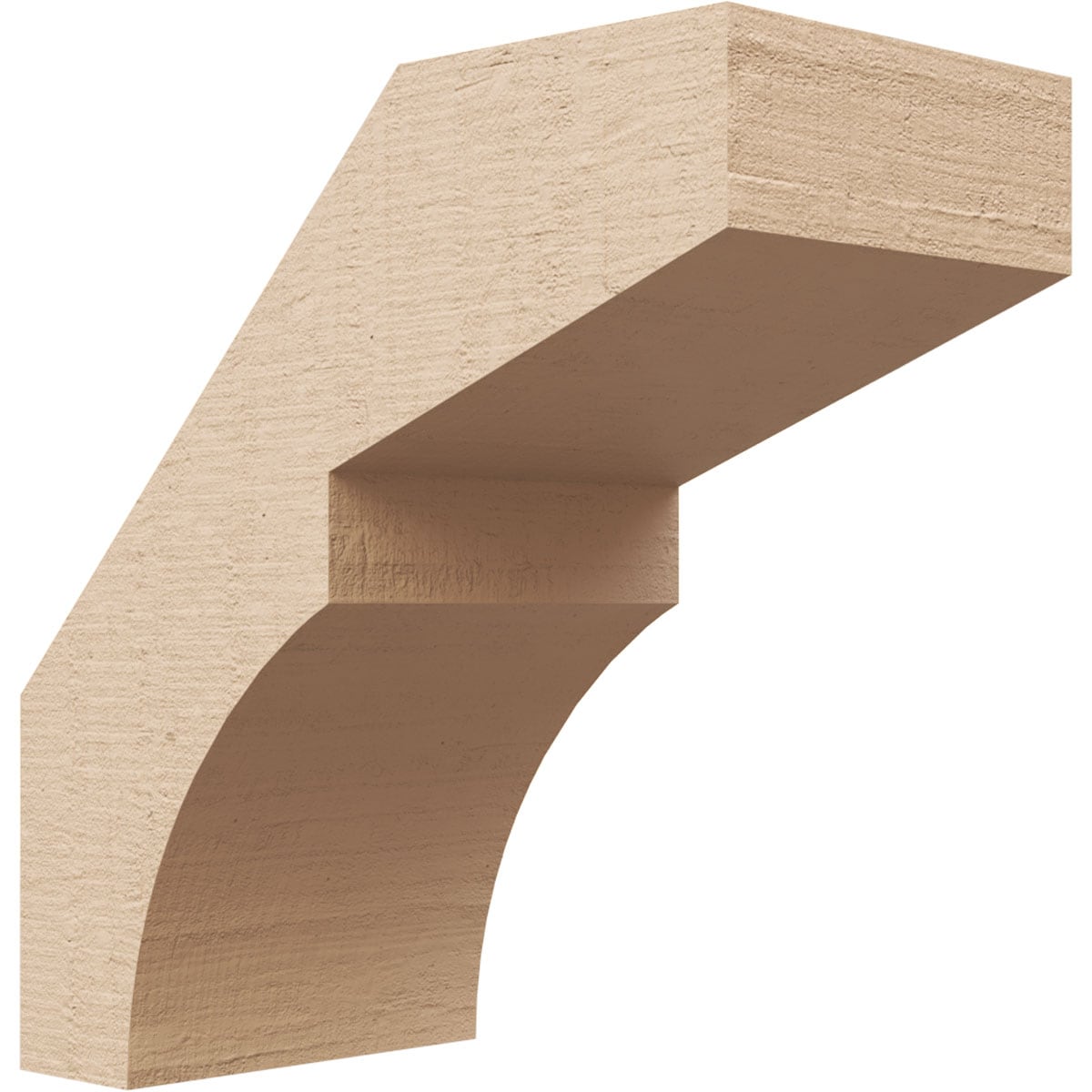 Ekena Millwork BRCUR03X06X06MONRCPR 3-in x 6-in x 6-in Primed Urethane Monterey Rough Cedar TimberThane Knee Brace