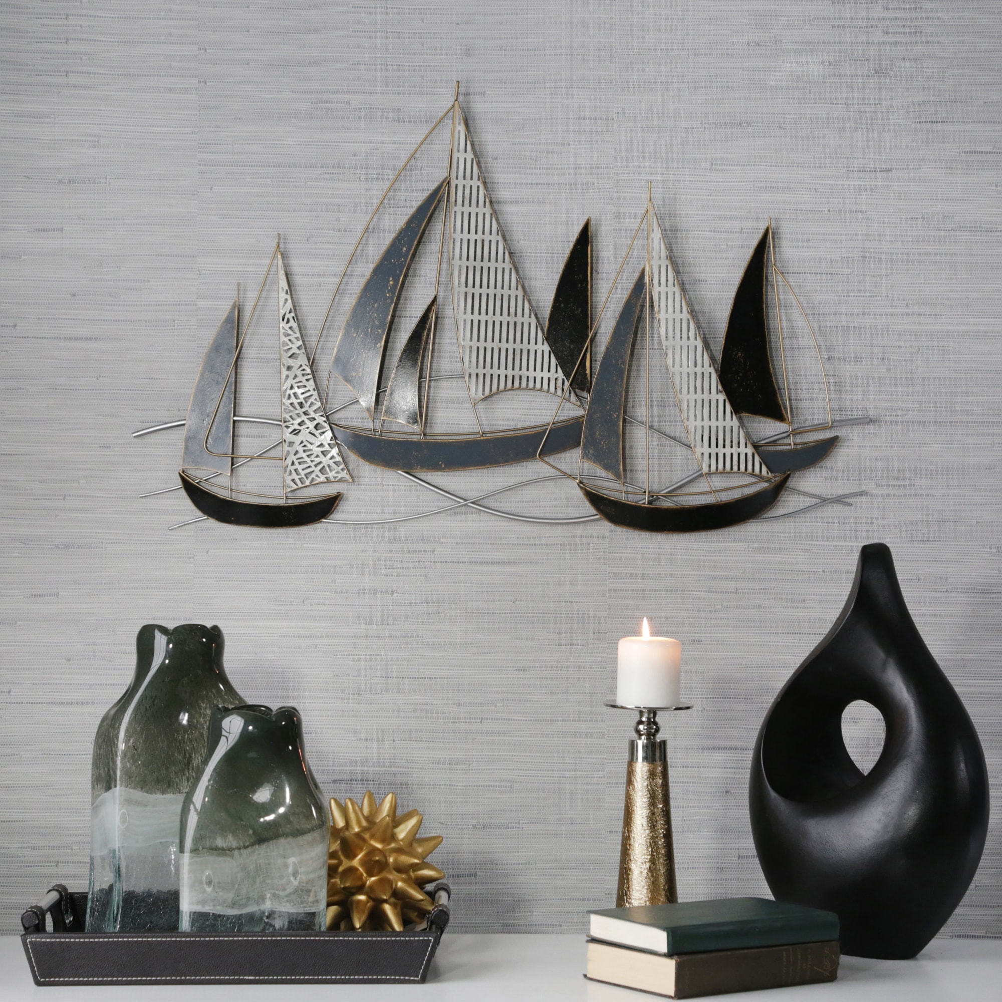 Sagebrook Home 14854 36-in W x 1-in H Metal Nautical Wall Accent