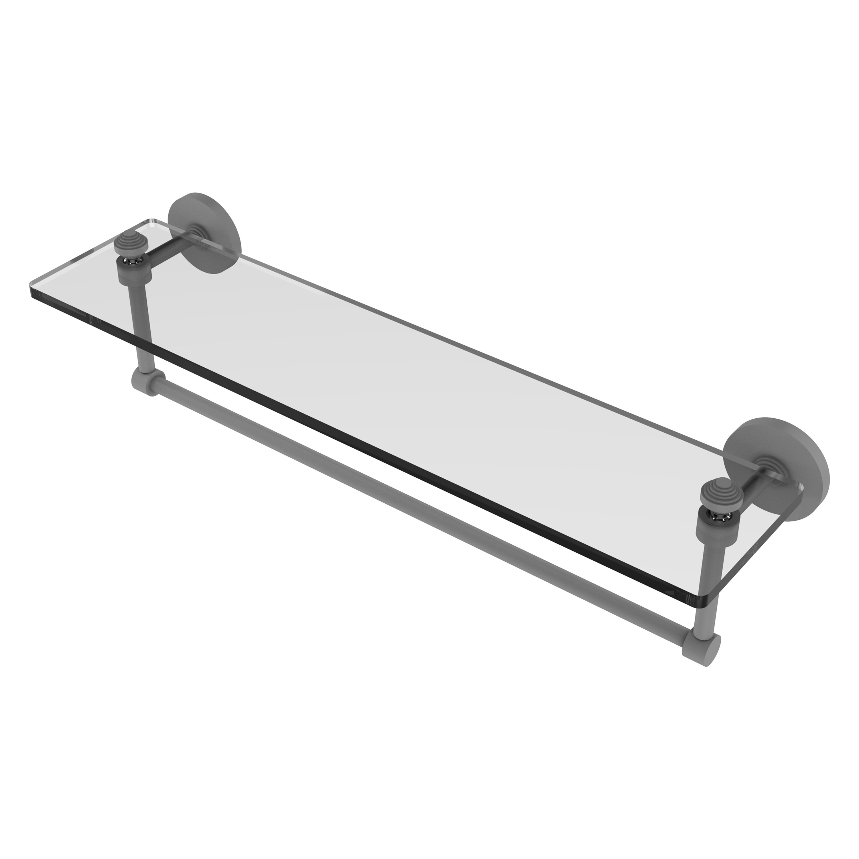 Allied Brass SB-1TB/22-GYM Southbeach Matte Gray Wall mount Bathroom Shelf ( 22-in x 5-in x 5-in )