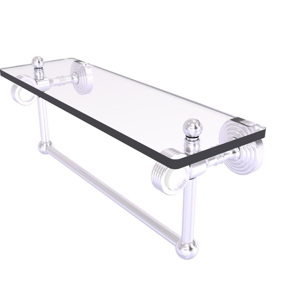 Allied Brass PG-1TBG-16-SCH Pacific Grove Satin Chrome Wall mount Bathroom Shelf ( 16-in x 6.4-in x 5-in )