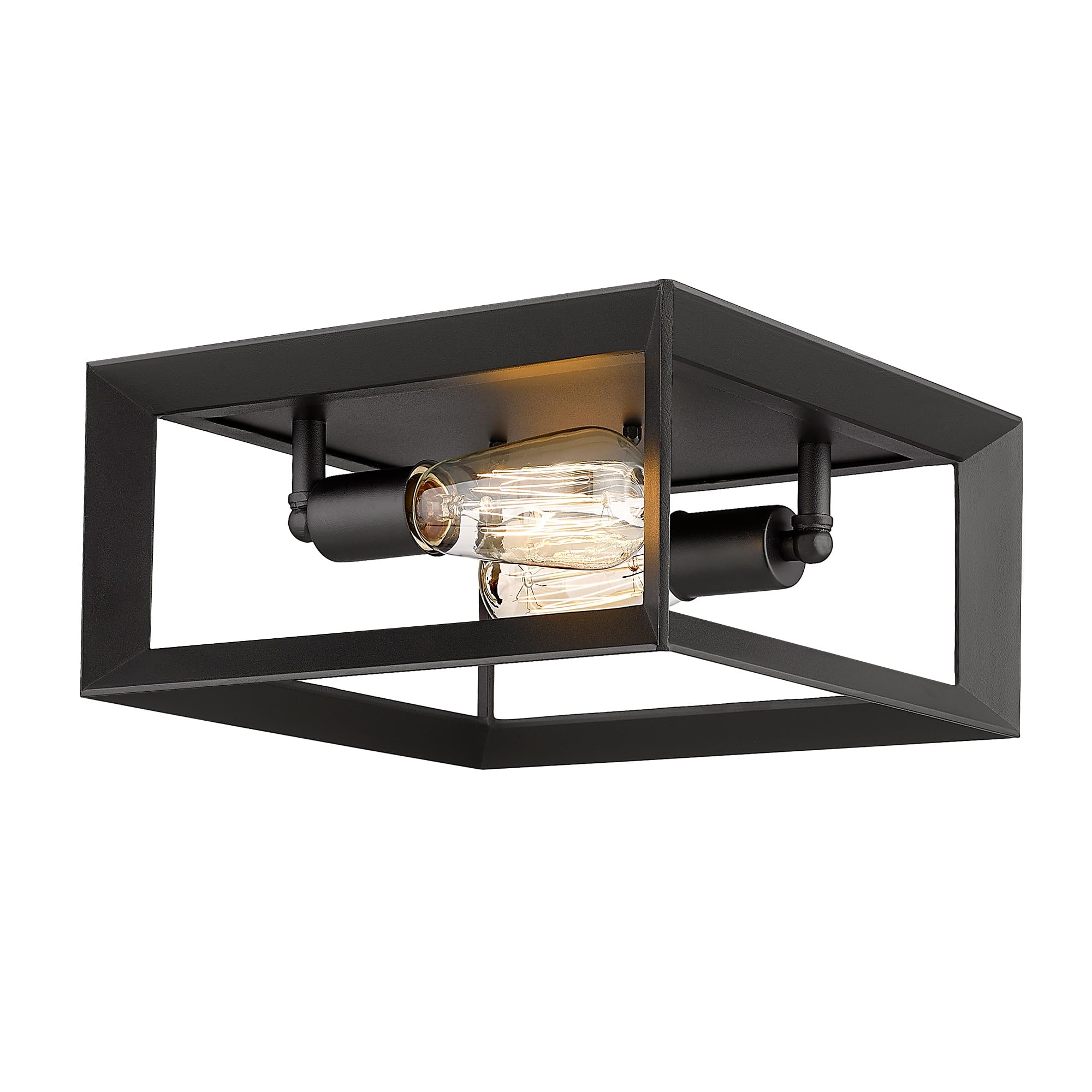 Black Aluminum Square Flush Mount Ceiling Light