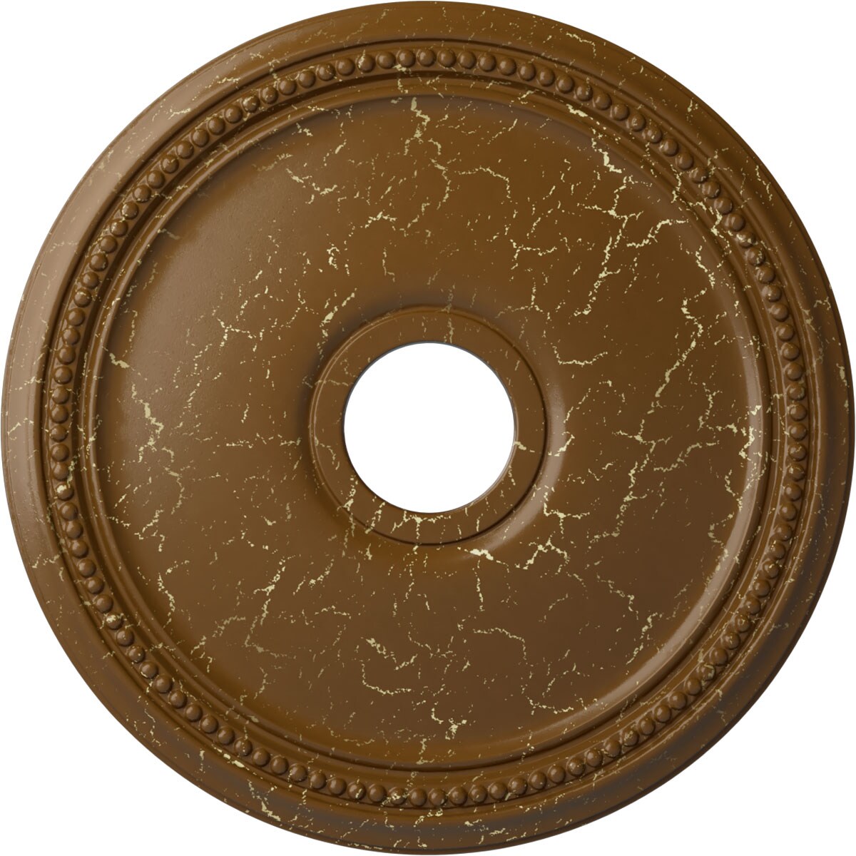 Ekena Millwork CM18DISTC Diane 18-in W x 18-in L Painted Smokey Topaz Crackle Polyurethane Whole Ceiling Medallion
