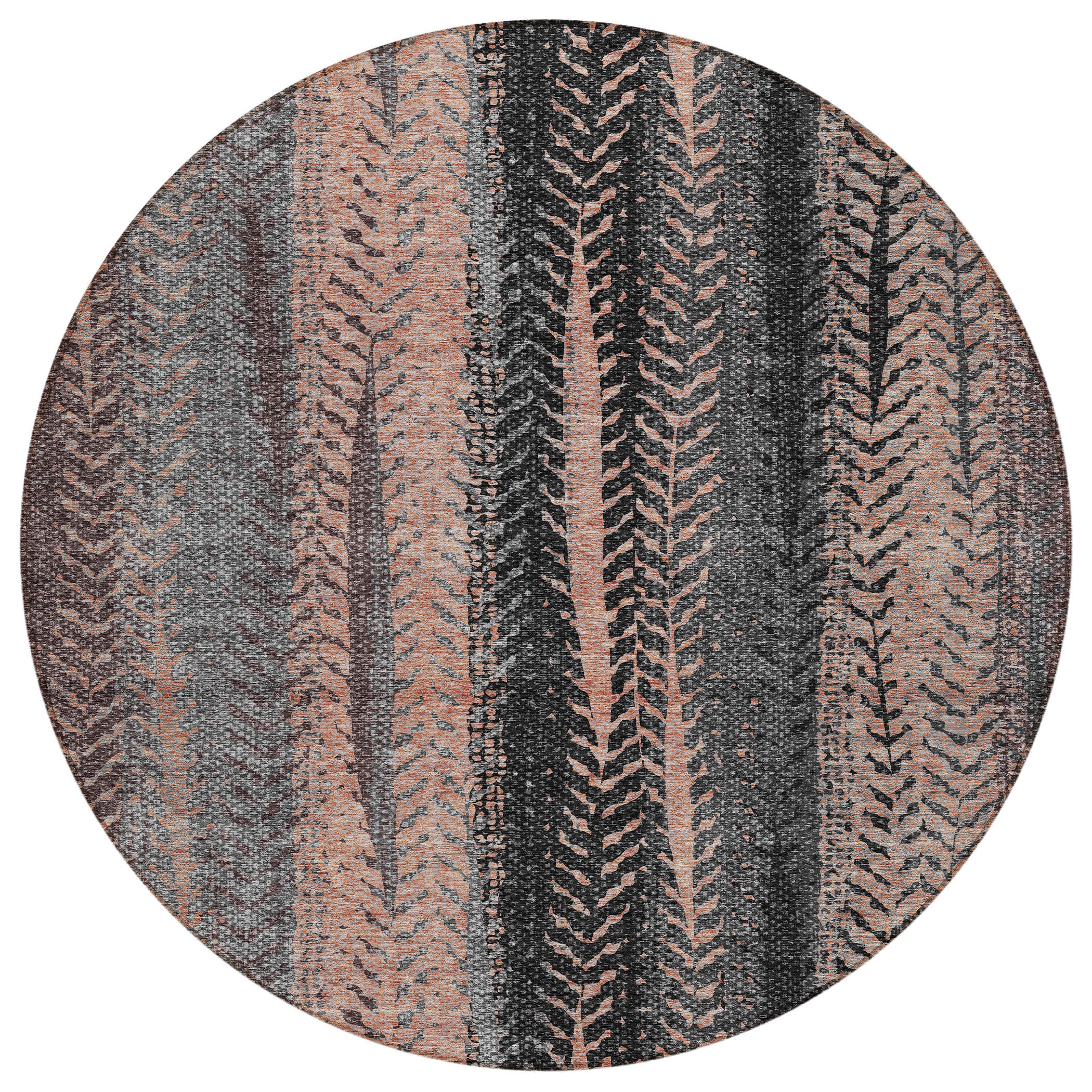 Addison Rugs ACN693TR8RO Chantille ACN693TR 8 x 8 (ft) Polyester Terracotta Round Indoor/Outdoor Geometric Machine washable Area rug