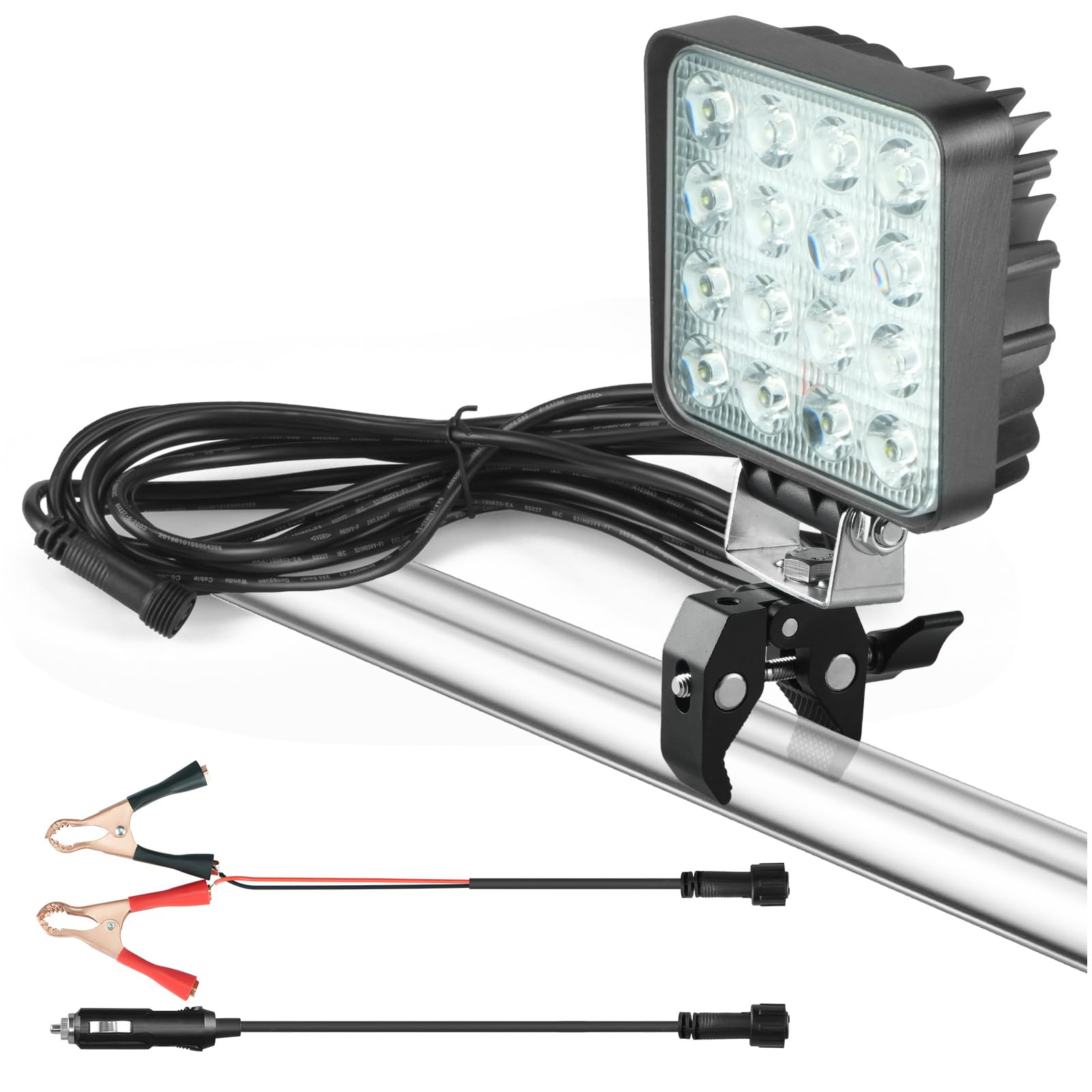 Afoxsos  Boat Docking Headlights with Clamp LED Pod Lights 30W 6000K 12V Above Water Flood Marine LED for Kayak Bass Jon Fishing Boat Spreader