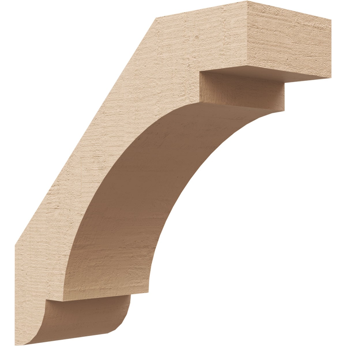 Ekena Millwork BRCUR03X08X08ASPRCPR 3-in x 8-in x 8-in Primed Urethane Aspen Rough Cedar Woodgrain TimberThane Knee Brace