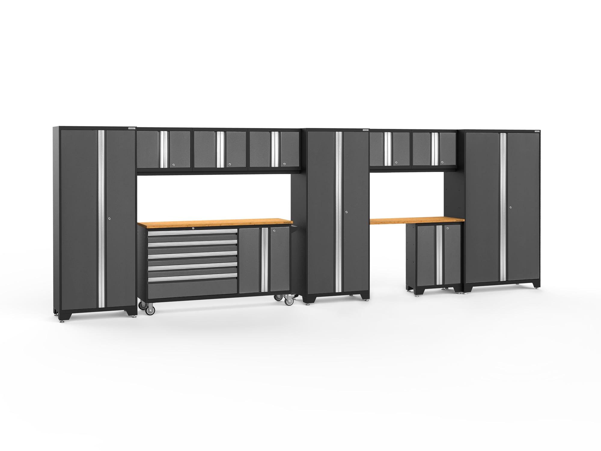 NewAge Products 50512 222.0-in W x 76.75-in H x 18.0-in D 10 -Cabinets Steel Charcoal Gray Garage Storage System