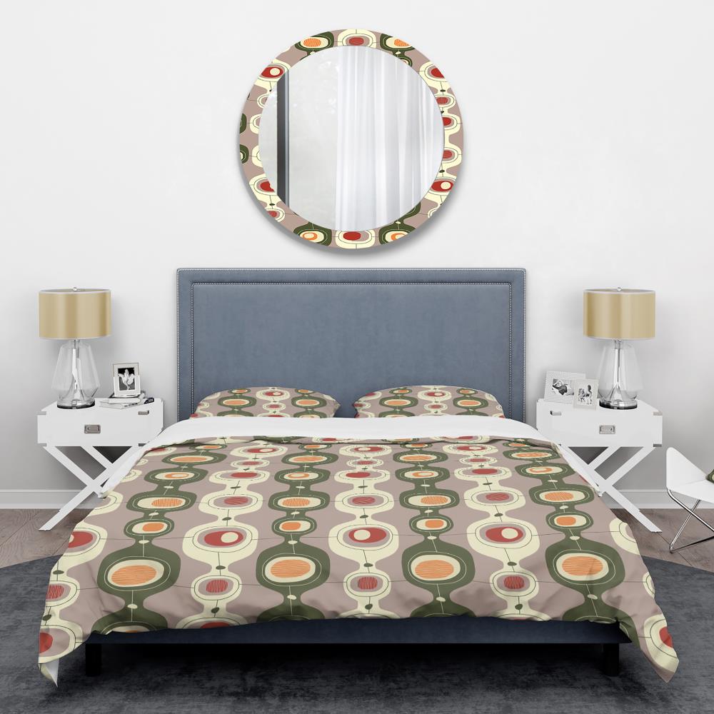 Designart BED24528-Q 3 -Piece Green Queen Duvet cover Set