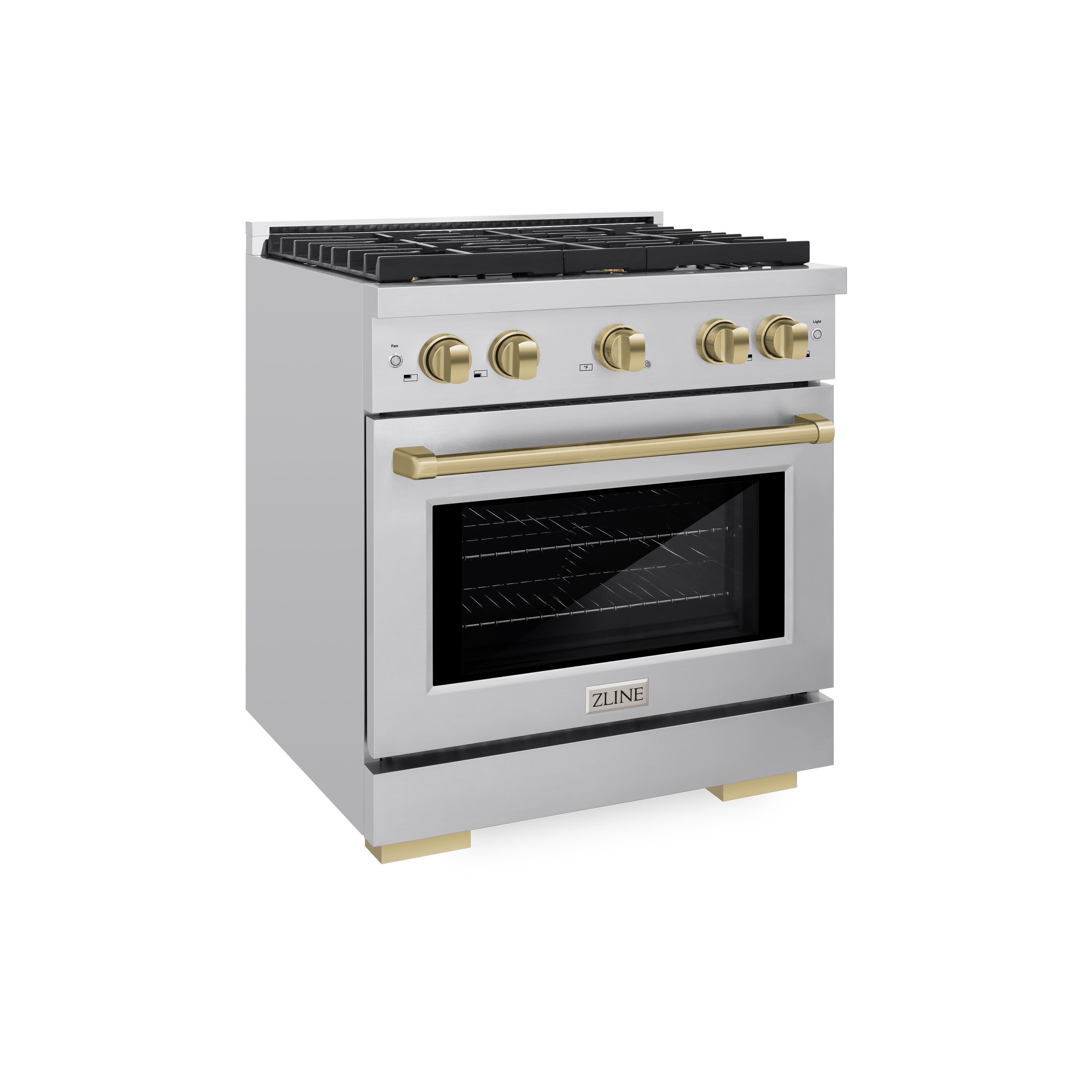ZLINE KITCHEN & BATH SGRZ-30-CB Paramount 30-in 4 burners 4.2-cu ft Convection Oven Freestanding Natural Gas Range ( Stainless Steel with Champagne Bronze Accents )
