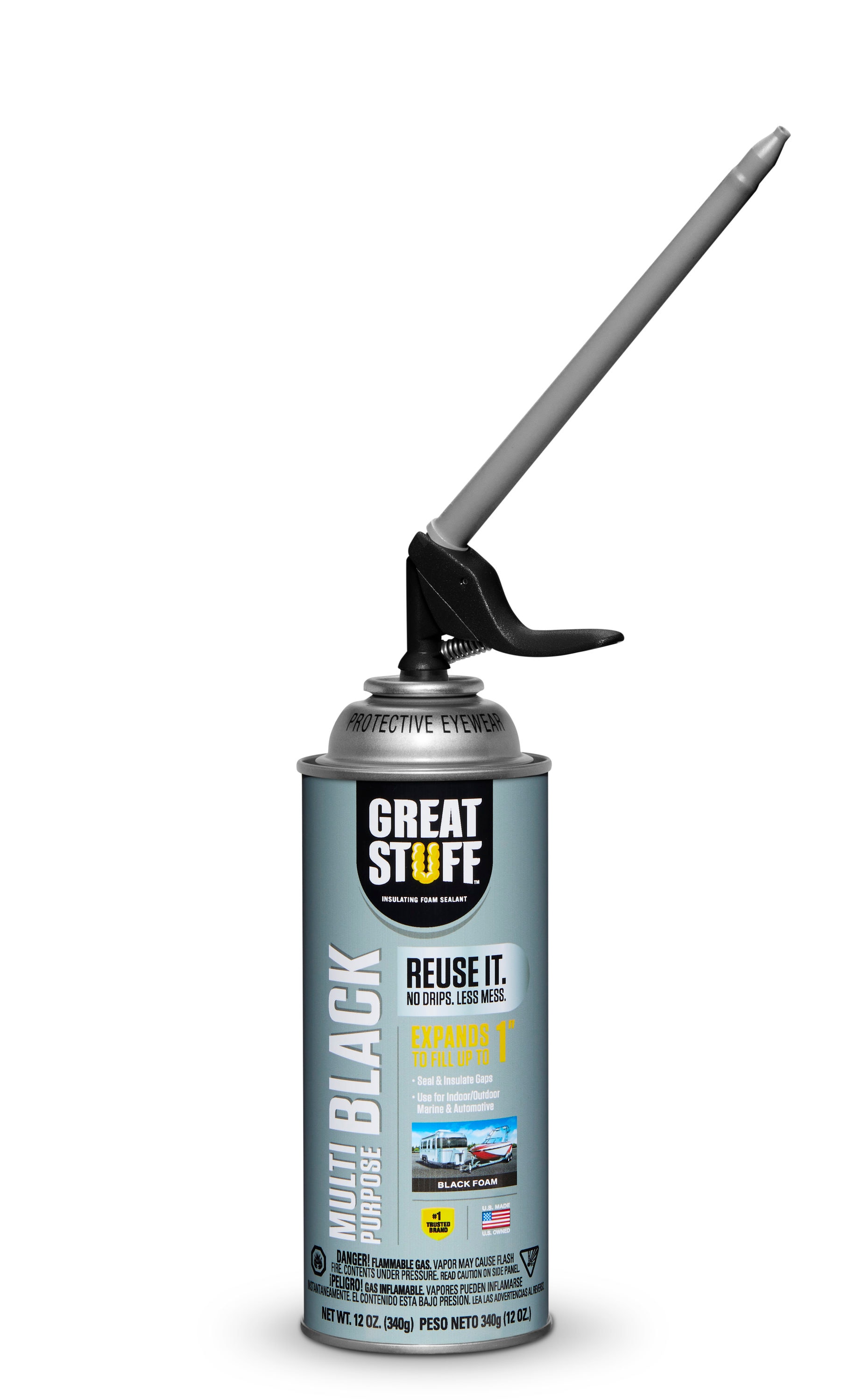 Great Stuff Multi-Purpose Black Insulating Foam Sealant with Smart  Dispenser, Indoor/Outdoor, 12-oz