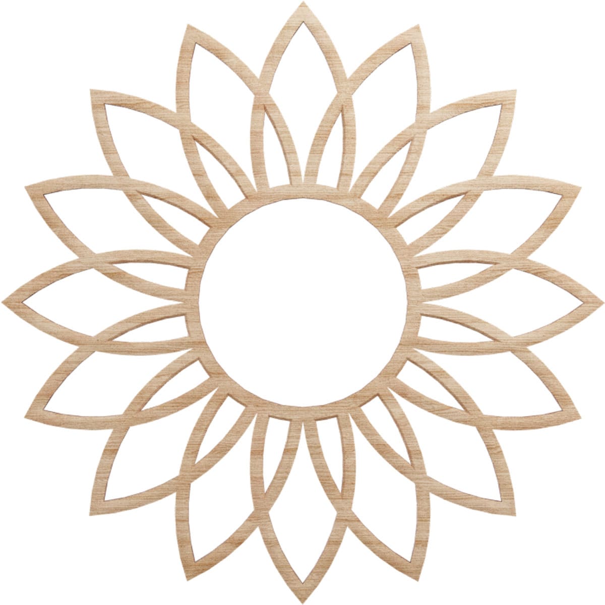 Ekena Millwork CMWP18X18X0250DAAL Daisy Fretwork 18-in W x 18-in L Contemporary Alder Wood Whole Ceiling Medallion