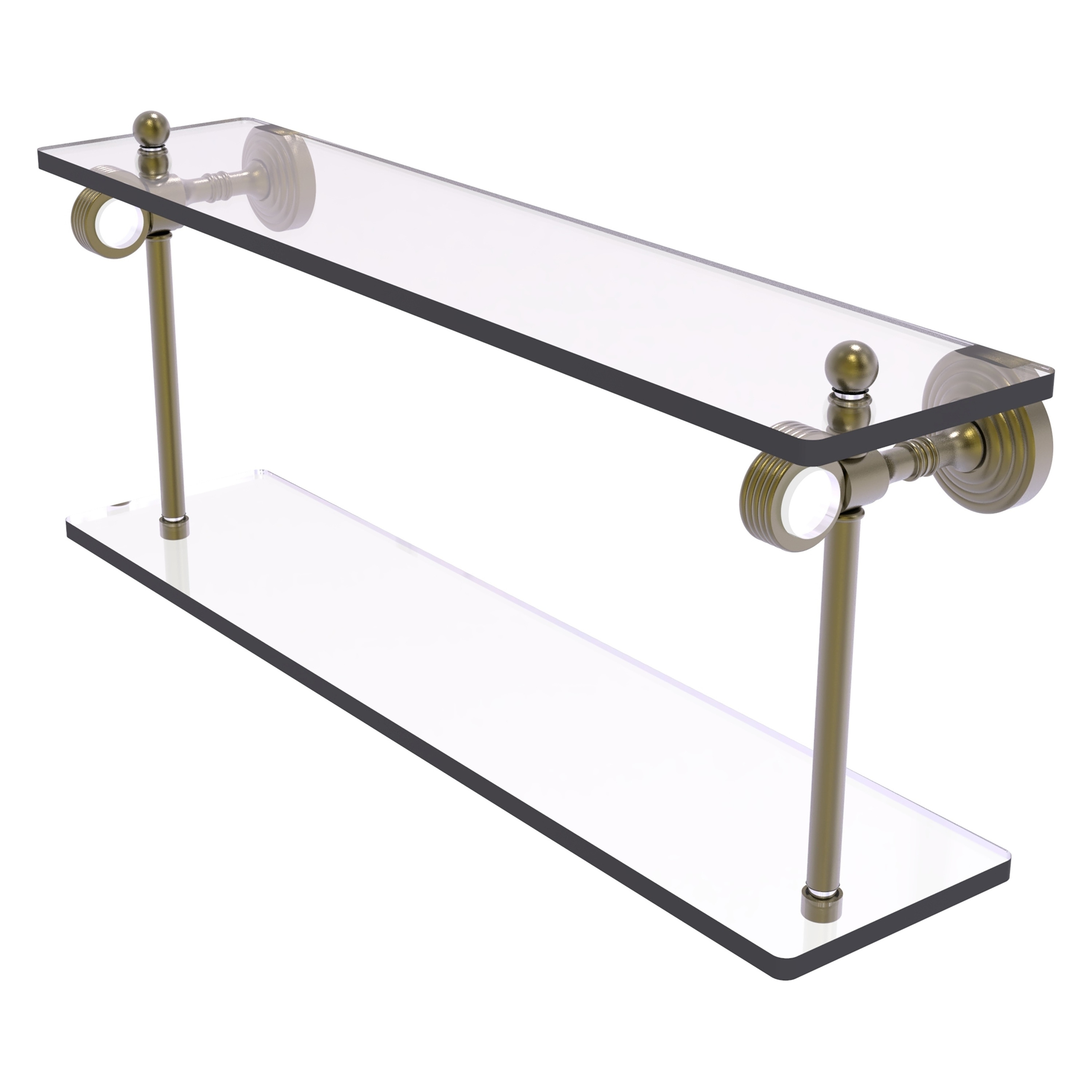 Allied Brass PG-2G-22-ABR Pacific Grove Antique Brass 2 -Tier Wall mount Bathroom Shelf ( 22-in x 9.3-in x 5-in )